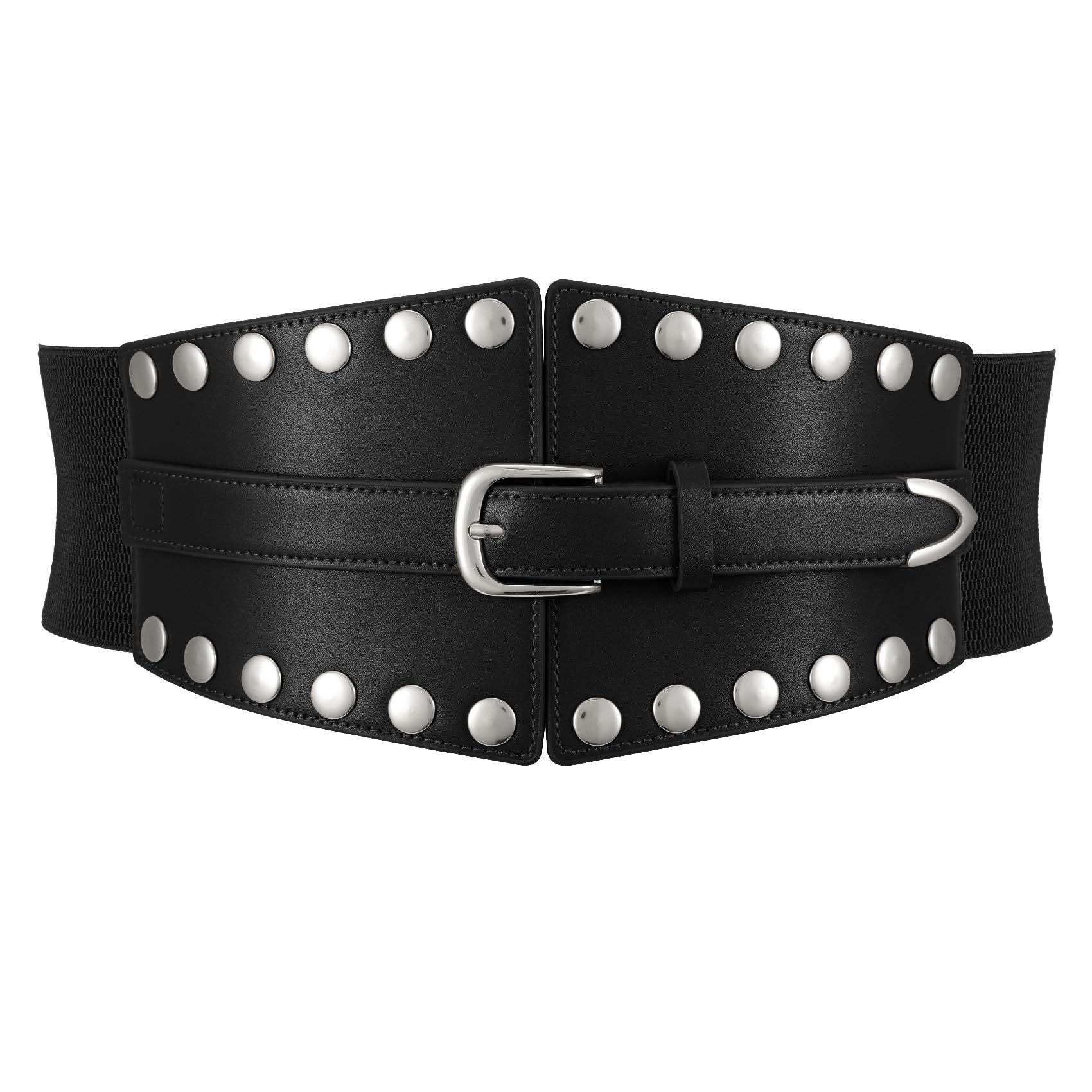 XZQTIVE Womens Wide Corset Dress Belts Elastic Waist Belt for Dresses Punk Style