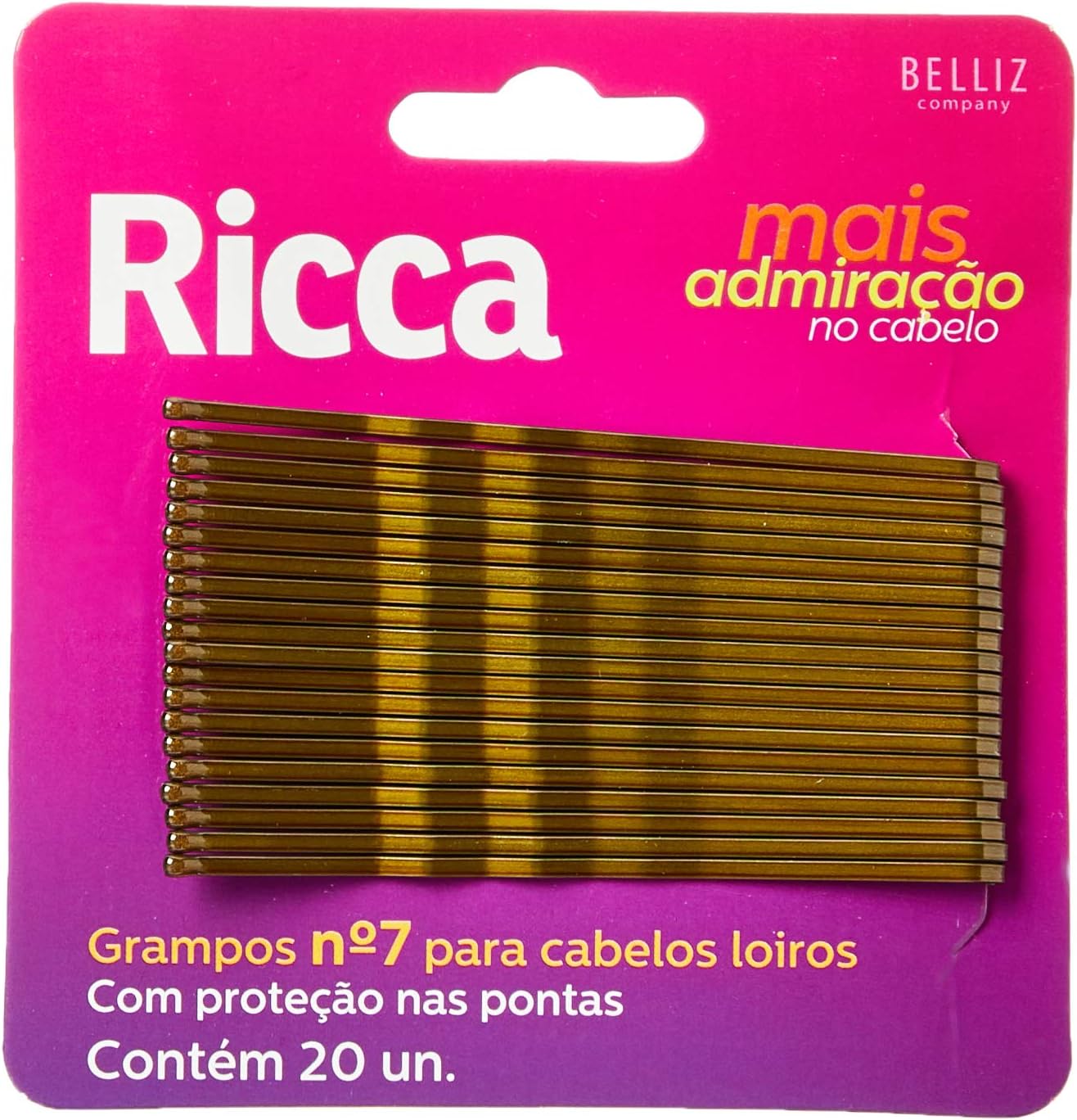 Grampo P/ Cabelo Loiro - Nº 7 Ricca, Ricca