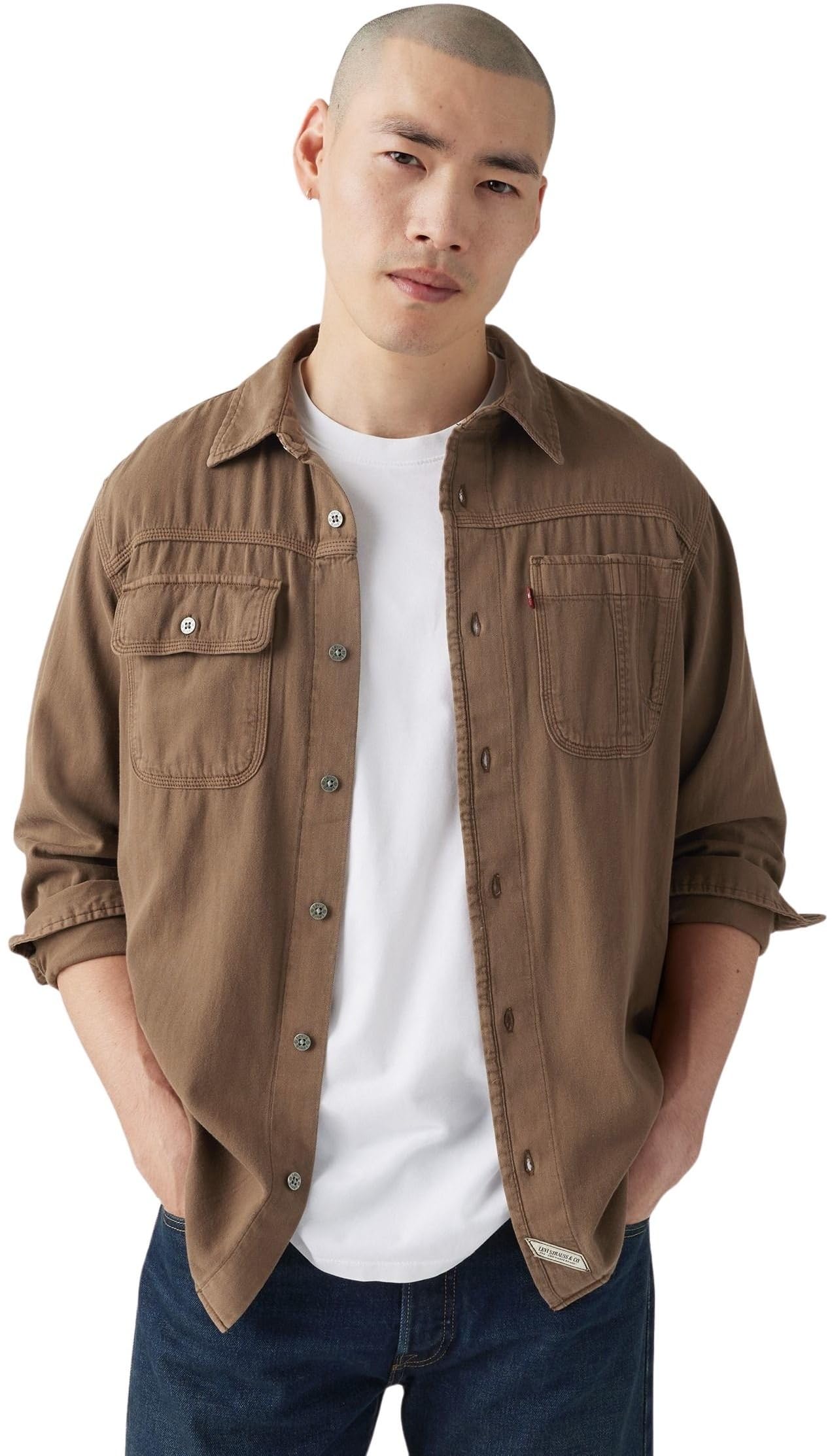 Levi's Hombre Camisa Casual Auburn Worker con Cuello francés, Relaxed Fit