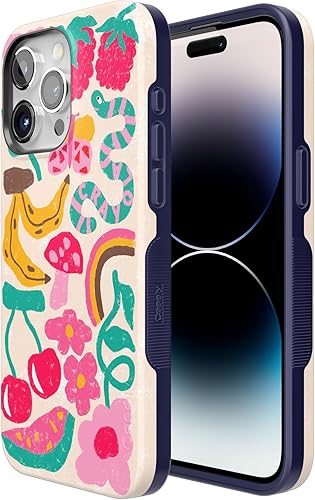 Vista 1373 de Casely Funda para iPhone 15 Pro Jardín Secreto Flores mixtas Funda atrevida Compatible con MagSafe y botón de acción Jardín Secreto Floral