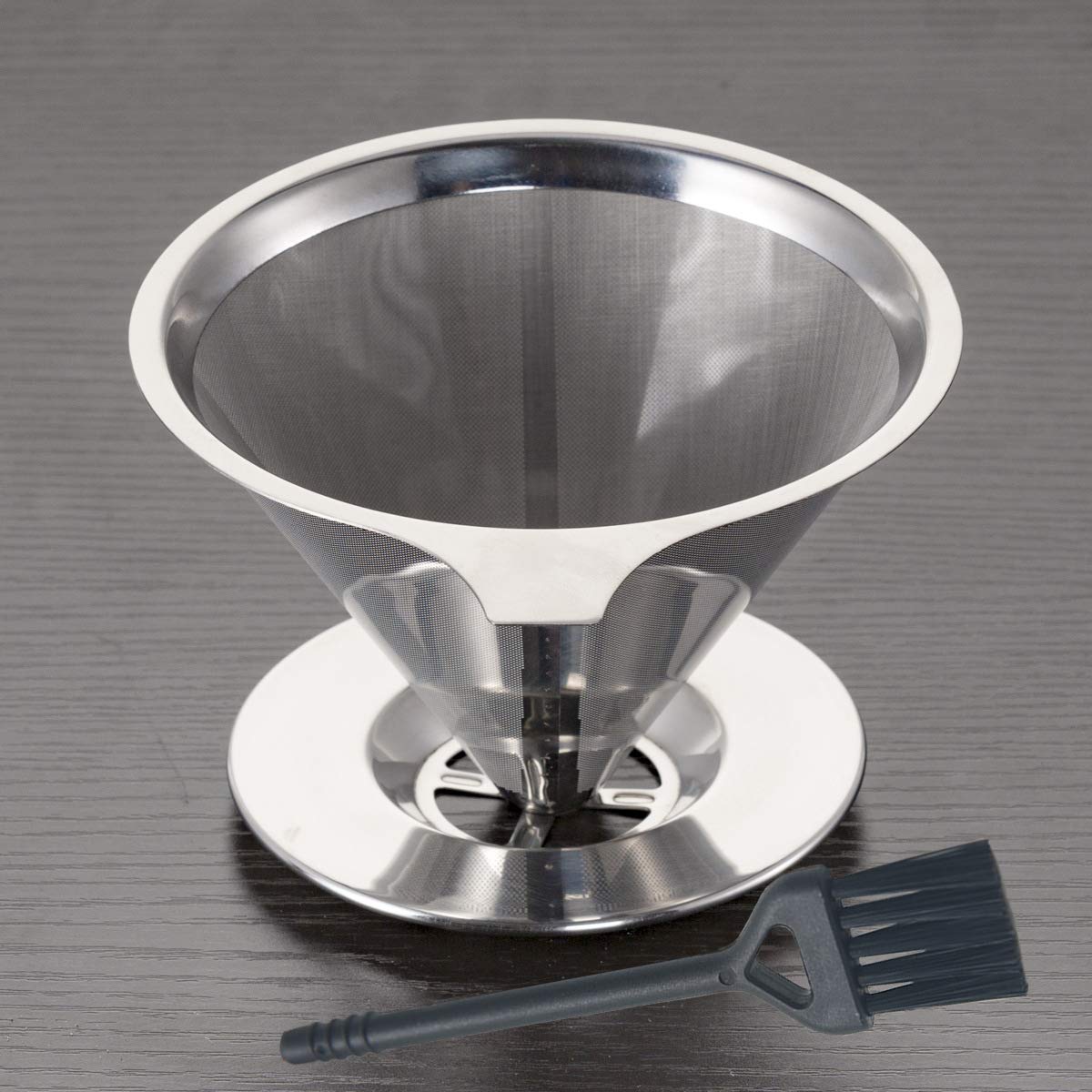 Stainless Steel Coffee Filter, Pour Over Coffee Dripper with Stand