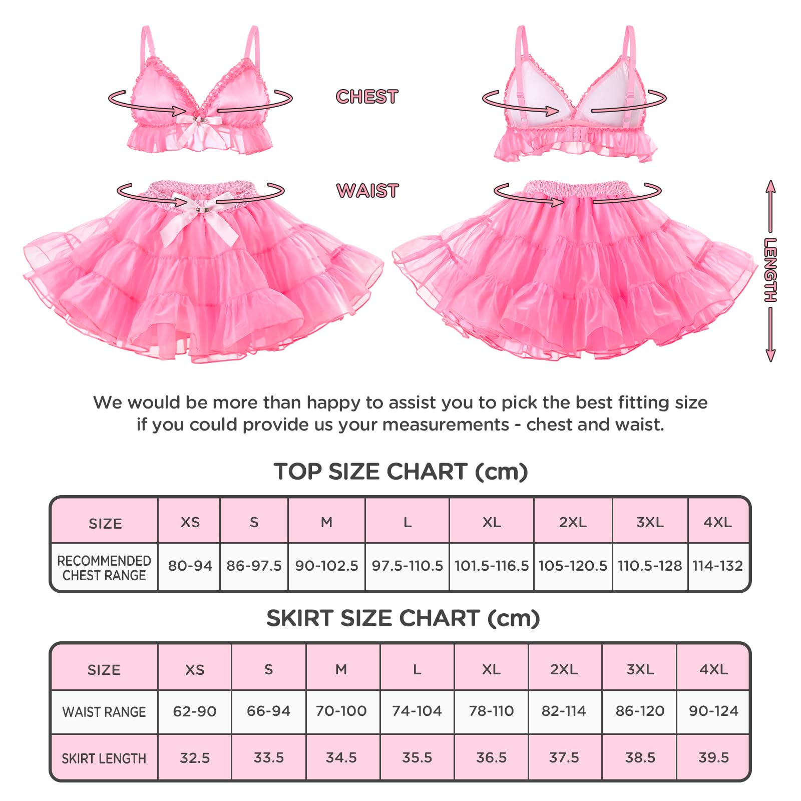 LittleForBig Set di lingerie con tutù ballerina con volant e gonna