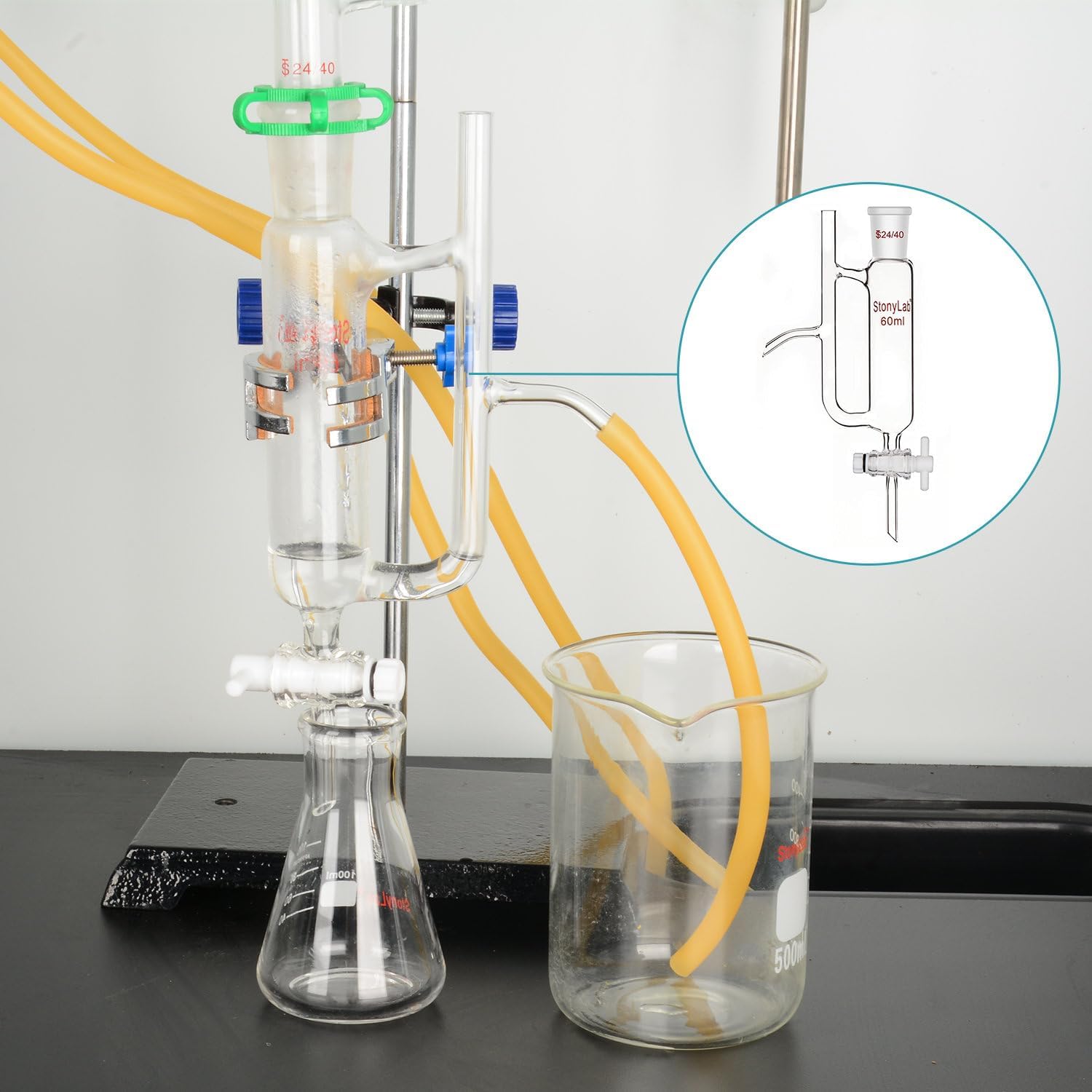 stonylab Separatore Ricevitore per Acqua e Olio con Giunto 24/40, Water Oil Receiver Separator da Laboratorio Fornitura Laboratorio, 100 ml