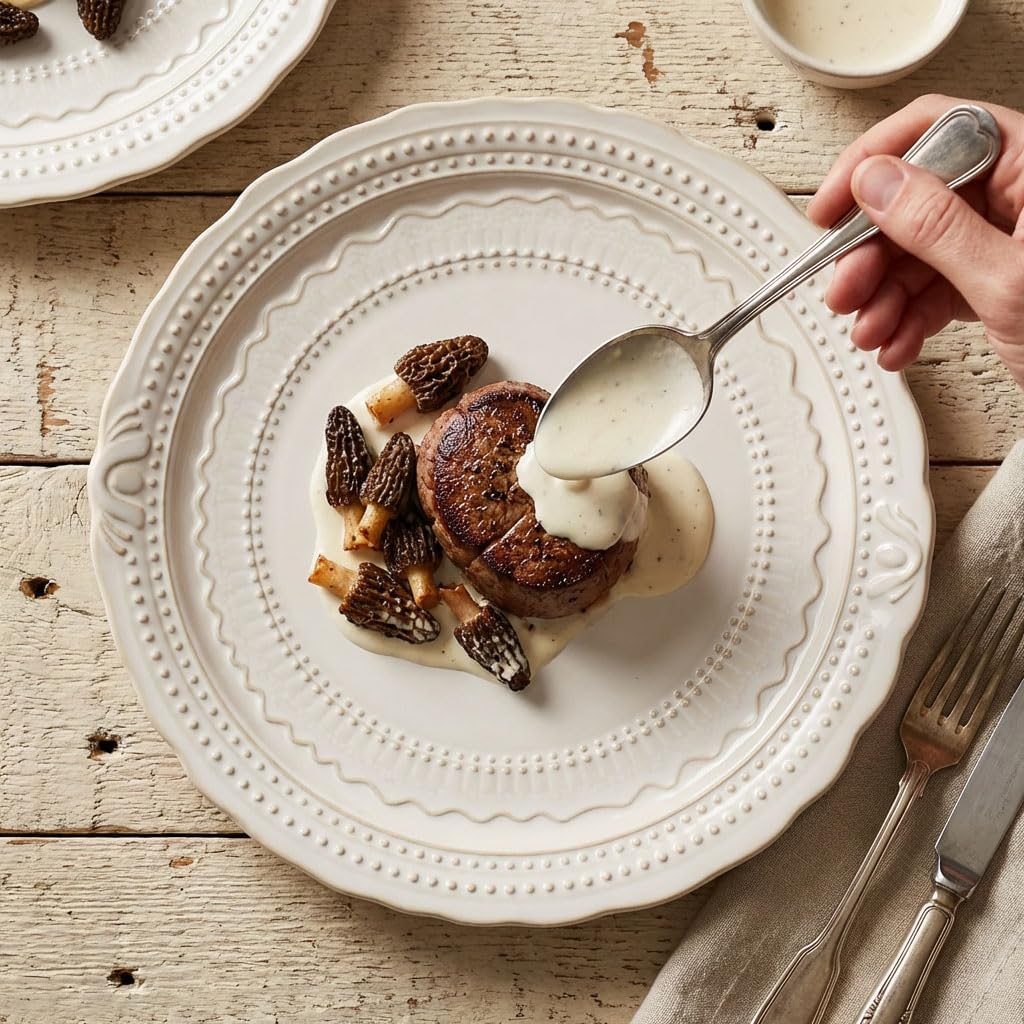 Ceramic dinner plate set (4 pieces), ceramic dinner plates, embossed salad plates, Kitchen Porcelain Serving Dishes, microwave/oven/dishwasher safe, scratch-resistant.