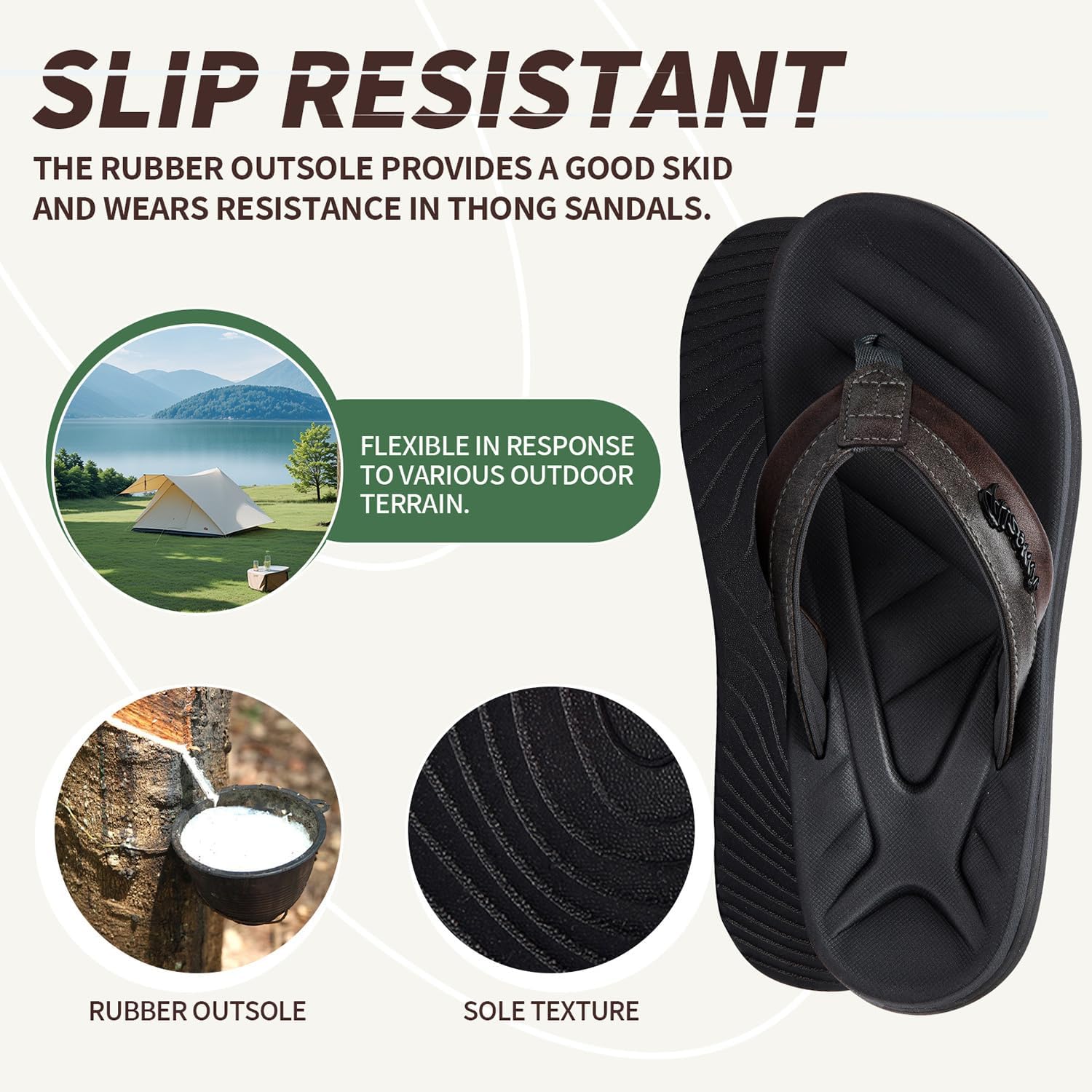 Men's Flip Flops Sandal Casual Comfortable Outdoor Thong Sandals for Men Summer Beach Slides Lightweight Non-Slip Shoes with Soft Cushion Arch Support - Image 3