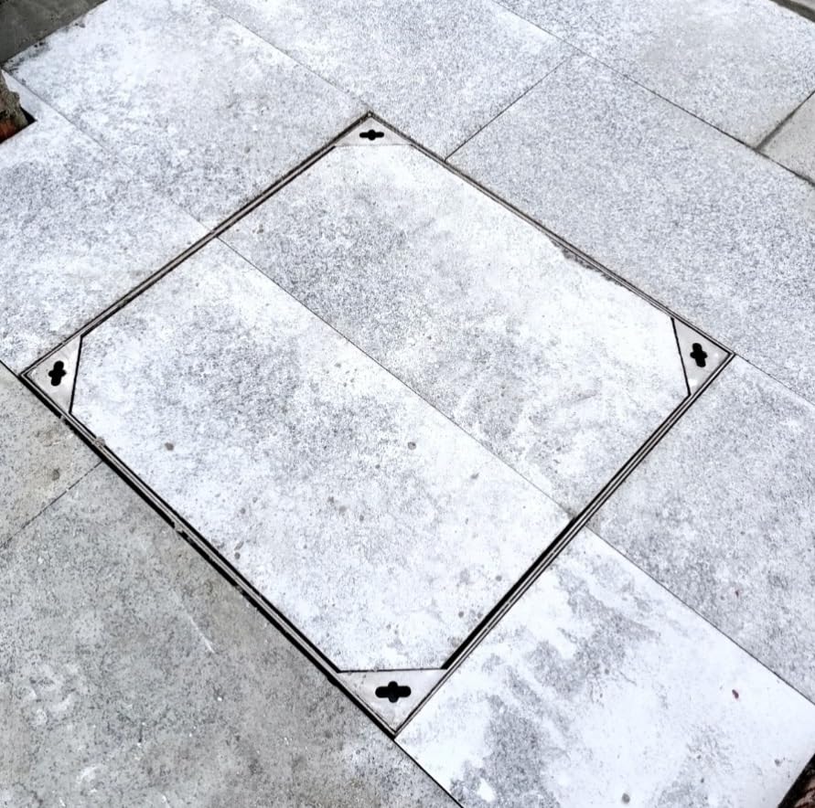 Driveway Recessed Manhole Cover and Frame, 304 Stainless Steel Invisible Inspection Chamber Cover/Embedded Manhole Lid - 24 26 28 30 32 34 36 38 40 Inch, 1 2 3 4 Pack(3pack,26In)