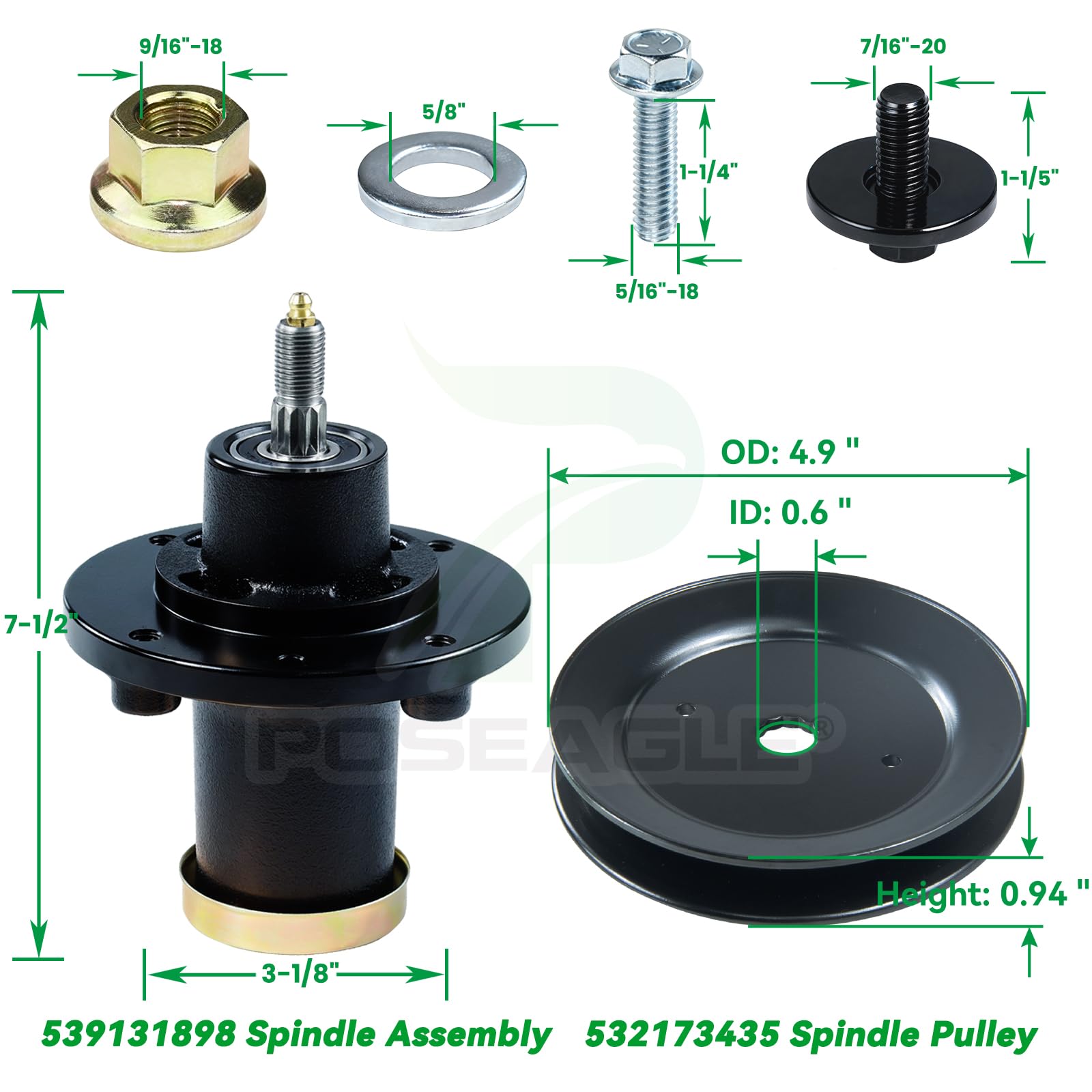 Amazon.com : POSEAGLE 3 Pack 539131898 Spindle Assembly with