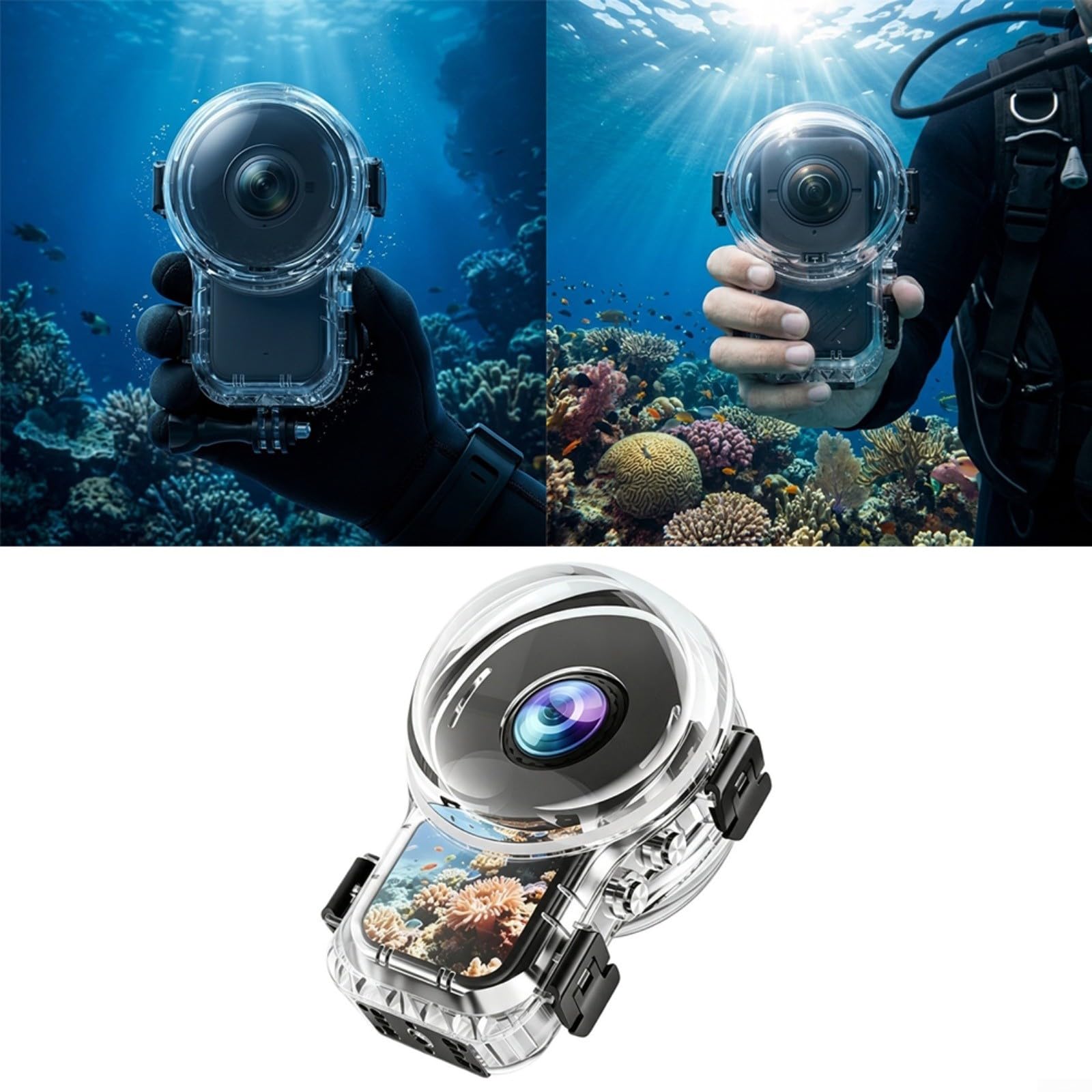 Boîtier de plongée étanche pour Insta360 X6, 60 m avec boîtier magnétique