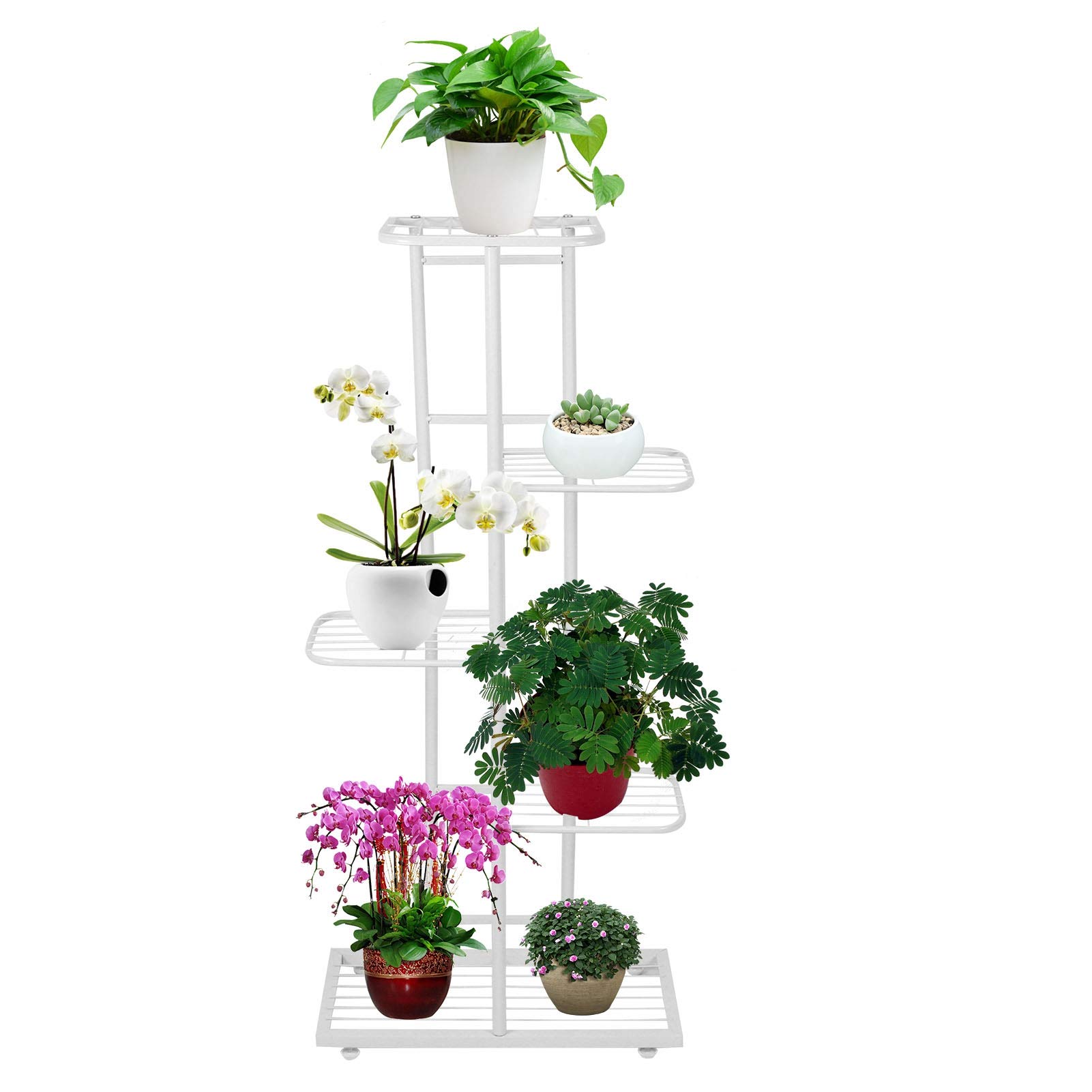 Scaffale Portapiante A 5 Ripiani, Supporto Per Vasi Fiori Scala Per Piante Hlp 81x55x28 5 Cm Metallo Nero Relaxdays 95511845