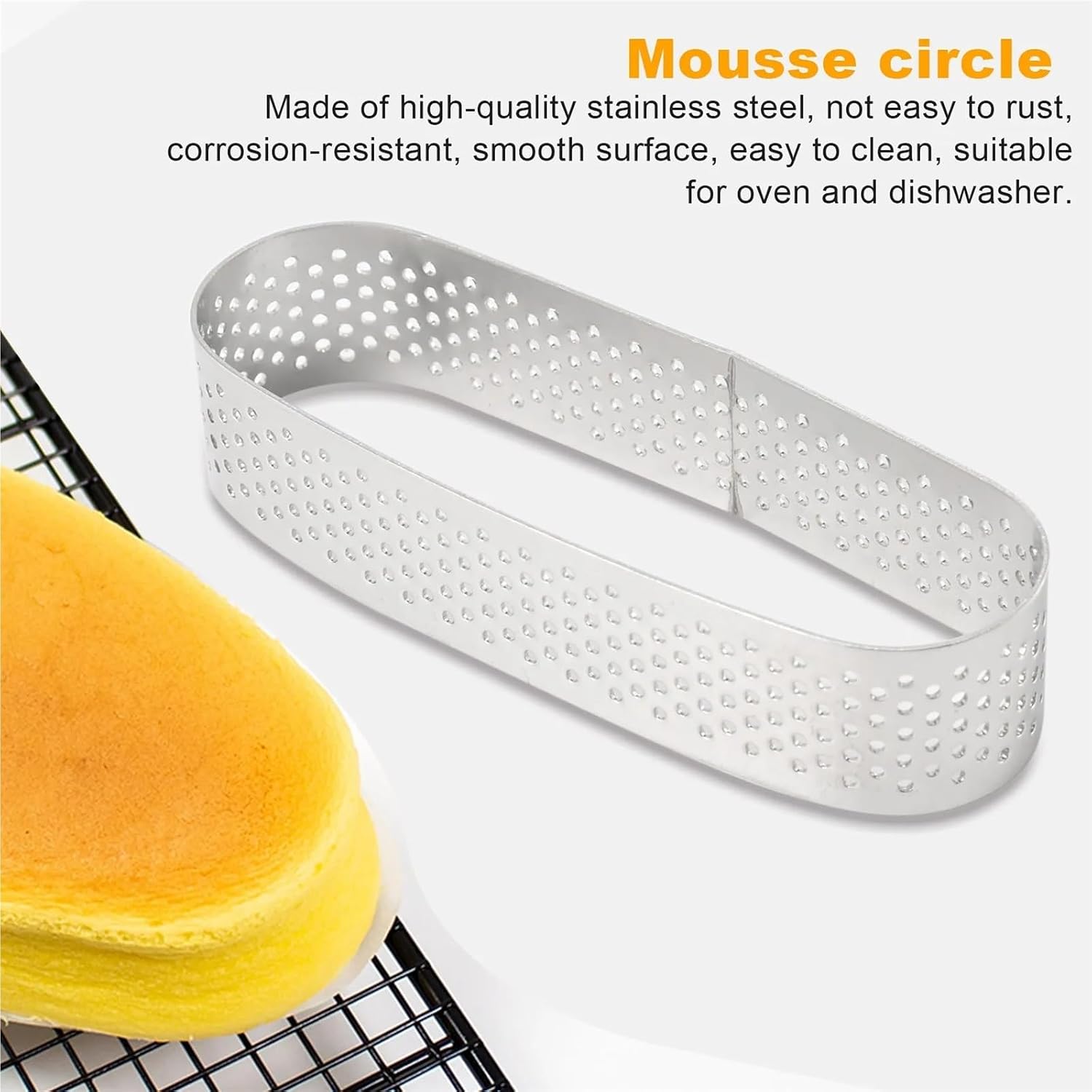 Ring Molds For Cooking 12Pcs Oval Tart Rings Oval Tartlet Molds French Dessert Mousse Fruit Pie Tart Ring Quiche Cake Mold