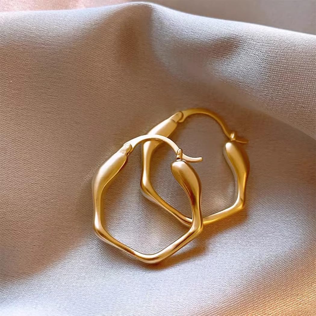 NONNYL gifts for Women Wife Gifts Anniversary, Real 14k Gold Hoop Earrings, Mothers Day Gifts for mom wife women fine Jewelry gifts, Birthday day gifts Christmas day gifts Valentine's Day for her