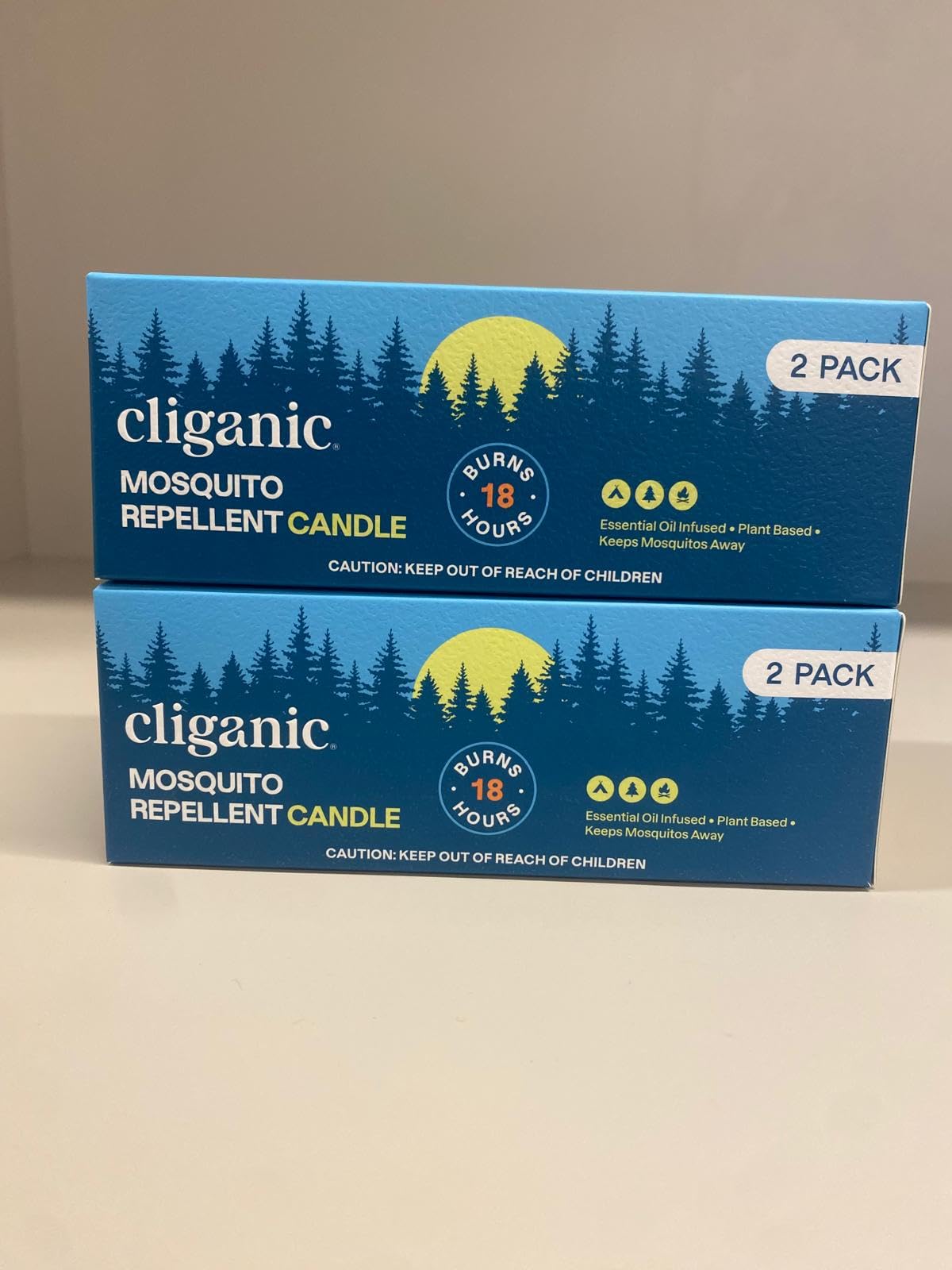 Cliganic Candela repellente naturale per zanzare (confezione da 4) | Citronella, senza DEET, infuso di olio essenziale per esterni, campeggio | Brucia 18 ore