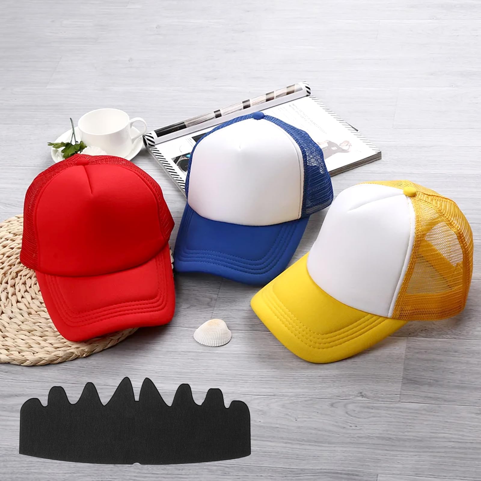 Lot de 12 bonnets extensibles pour chapeau de soutien intérieur - Inserts de casquettes de baseball - Inserts Shapers