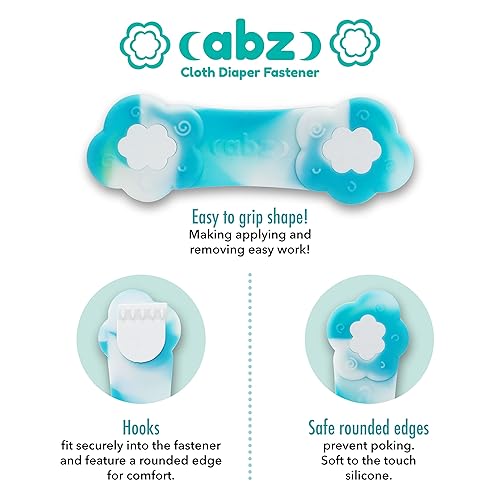 Miniatura 3 de ABZ - Sujetadores de pañales de tela sin pines para pañales preplegados, preplanos o planos, paquete de 4 unidades, ártico