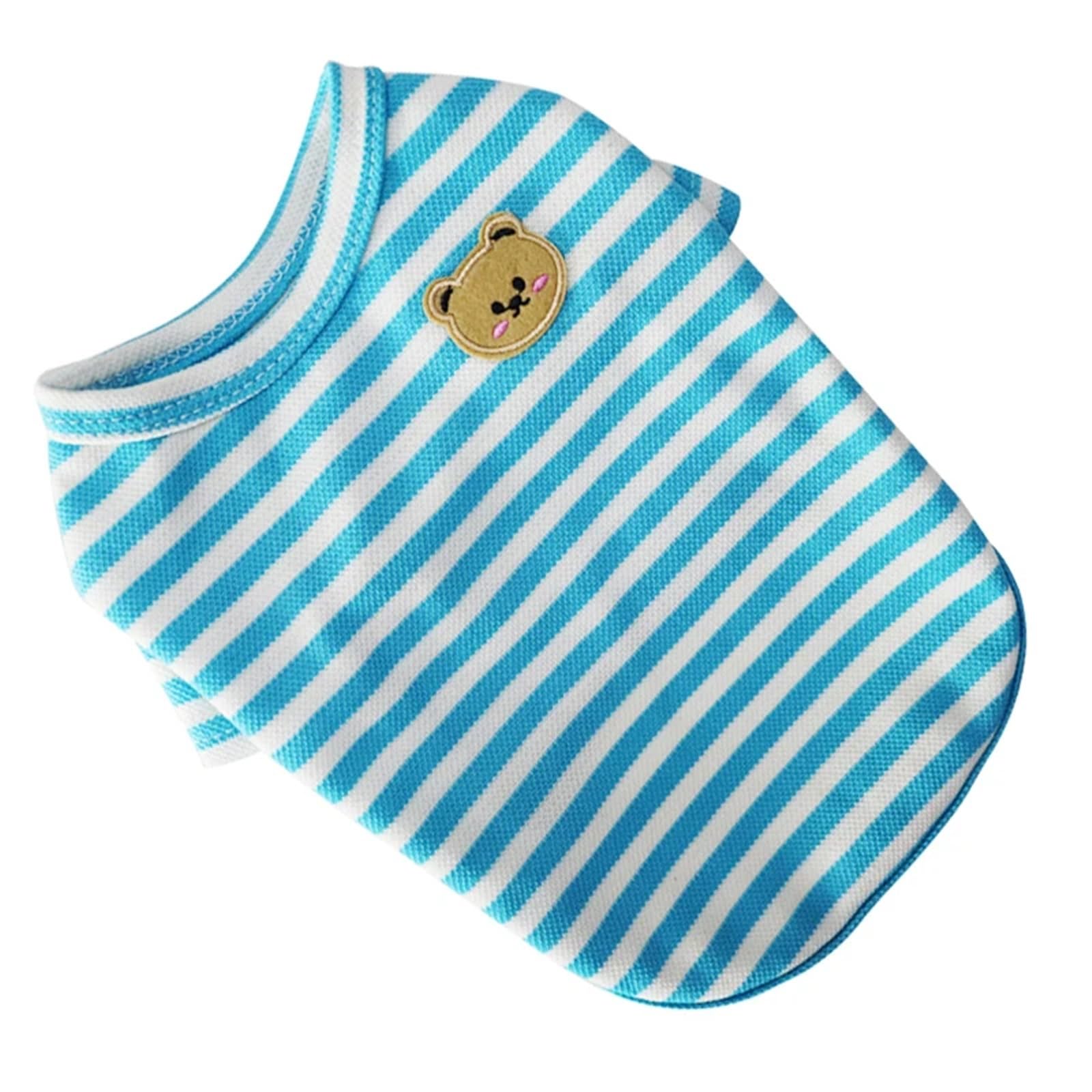Chemise pour chien bleu 2XL et vêtement d'été léger pour petit chiot et chat mignon