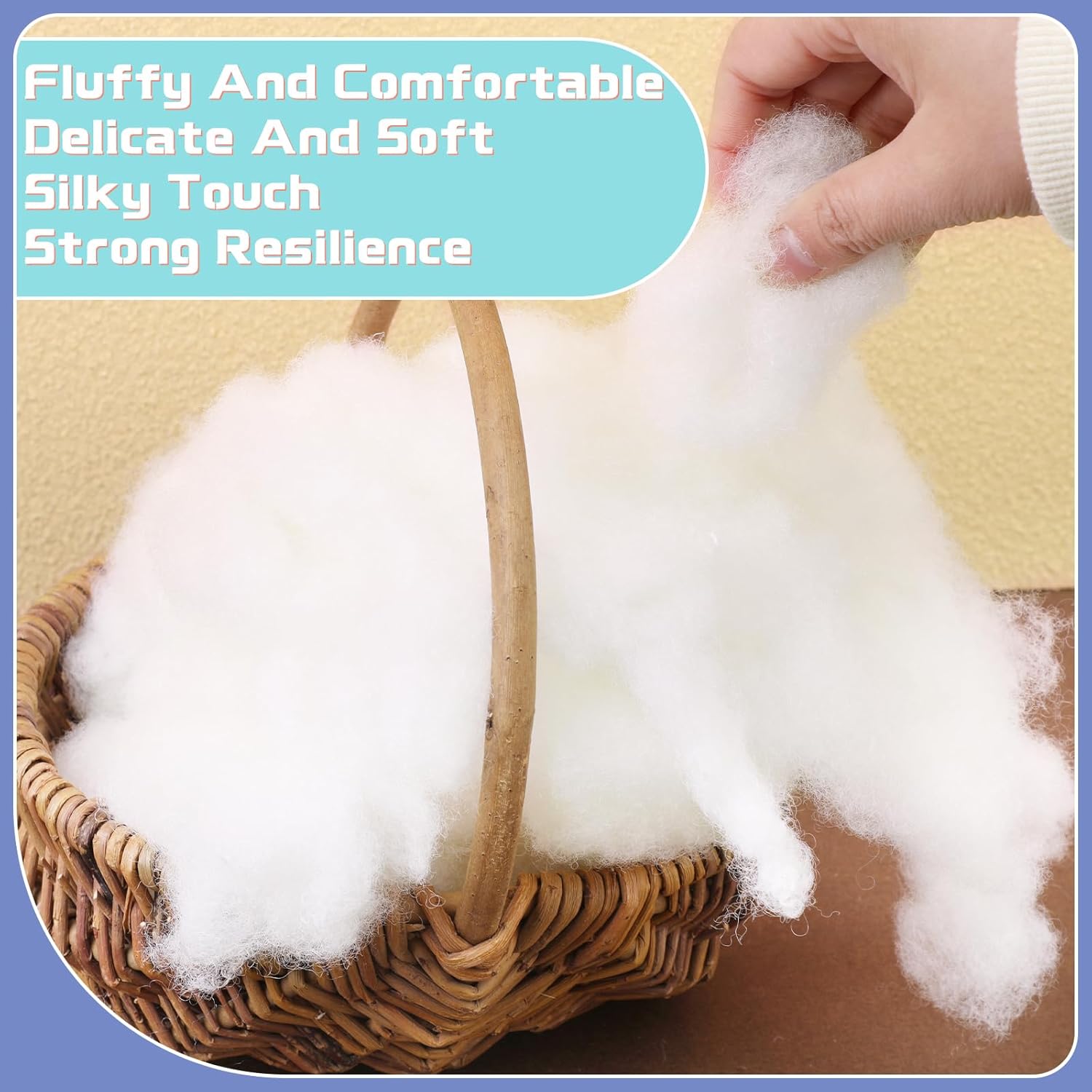 800g/28.2oz Polyester Fibers Fill, Premium Fiber Stuffings, Fluff Stuffing High Resilience Fills Fibers