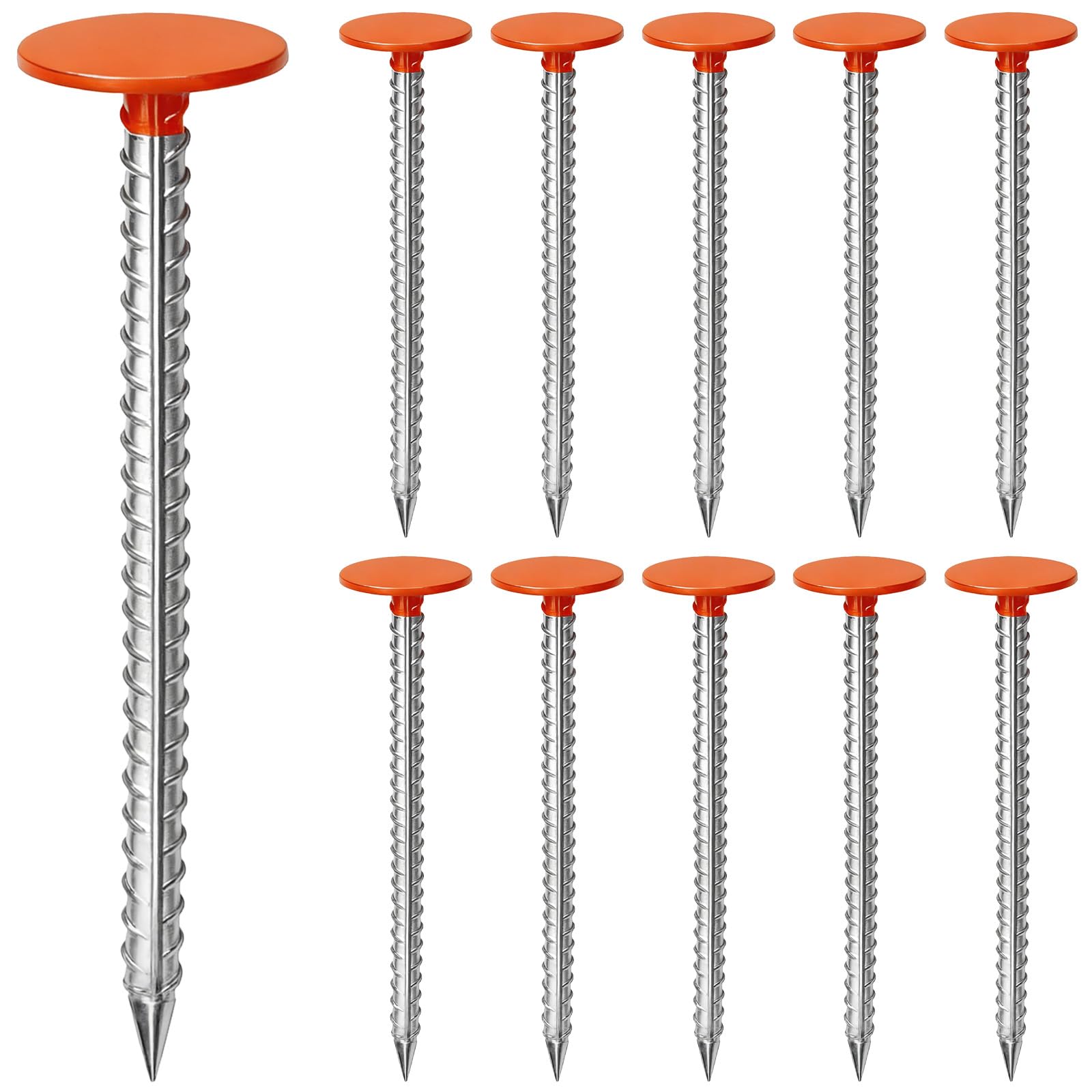 Photo 1 of Zealor 10pk Rebar Property Line Markers, Orange, 11.8 Inch