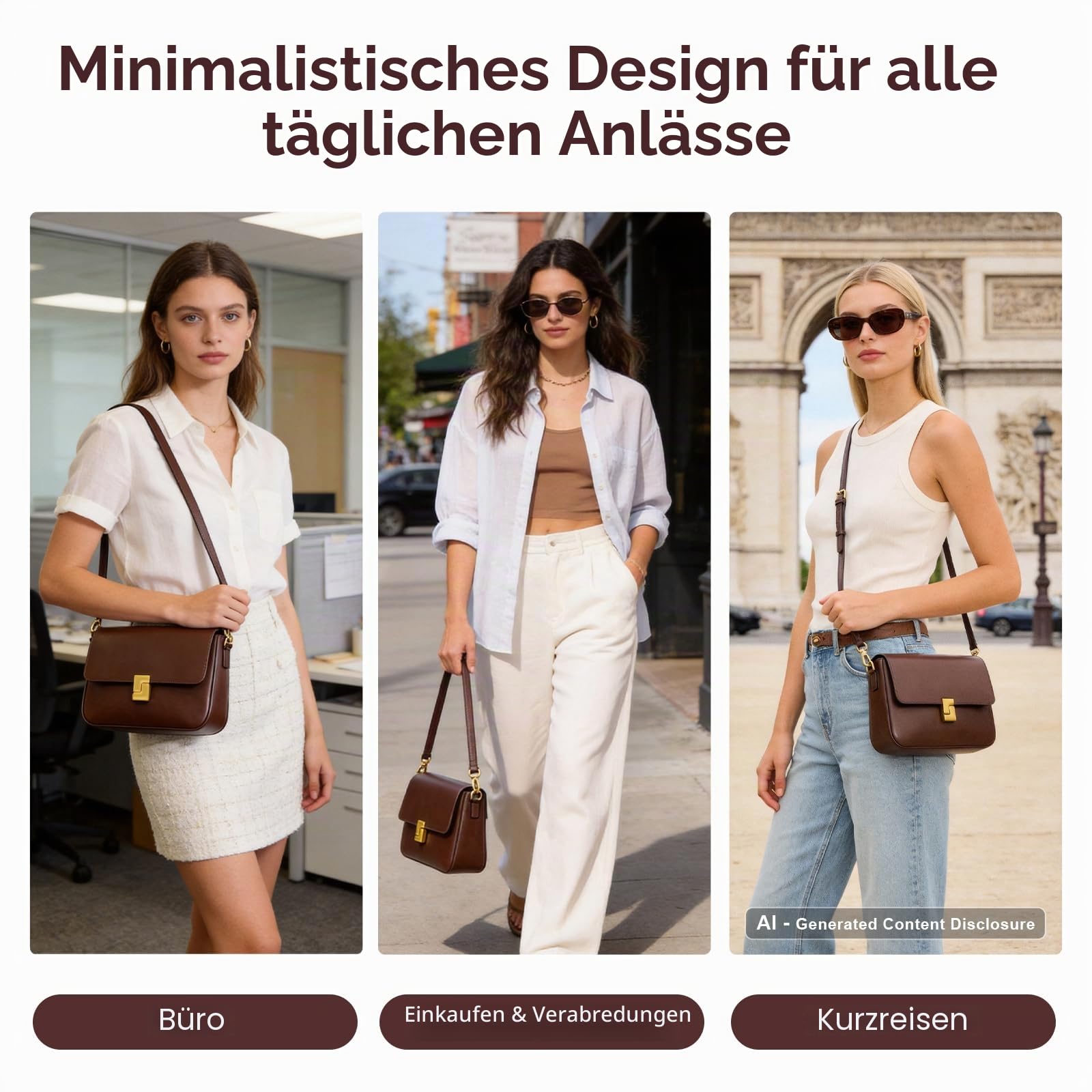 Schultertaschen für Damen, Umhängetaschen aus echtem Leder, Vintage-Handtaschen mit verstellbarem Riemen, Designer-Taschen