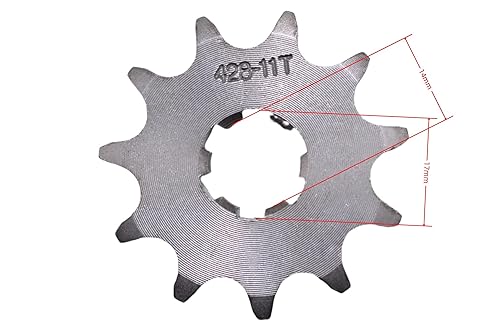Miniatura 2 de Piñón delantero para motocicleta 428 para motocross de 50 cc, 70 cc, 90 cc, 110 cc, 125 cc, 140 cc, 160 cc, motocross, mini bicicleta, TaoTao,