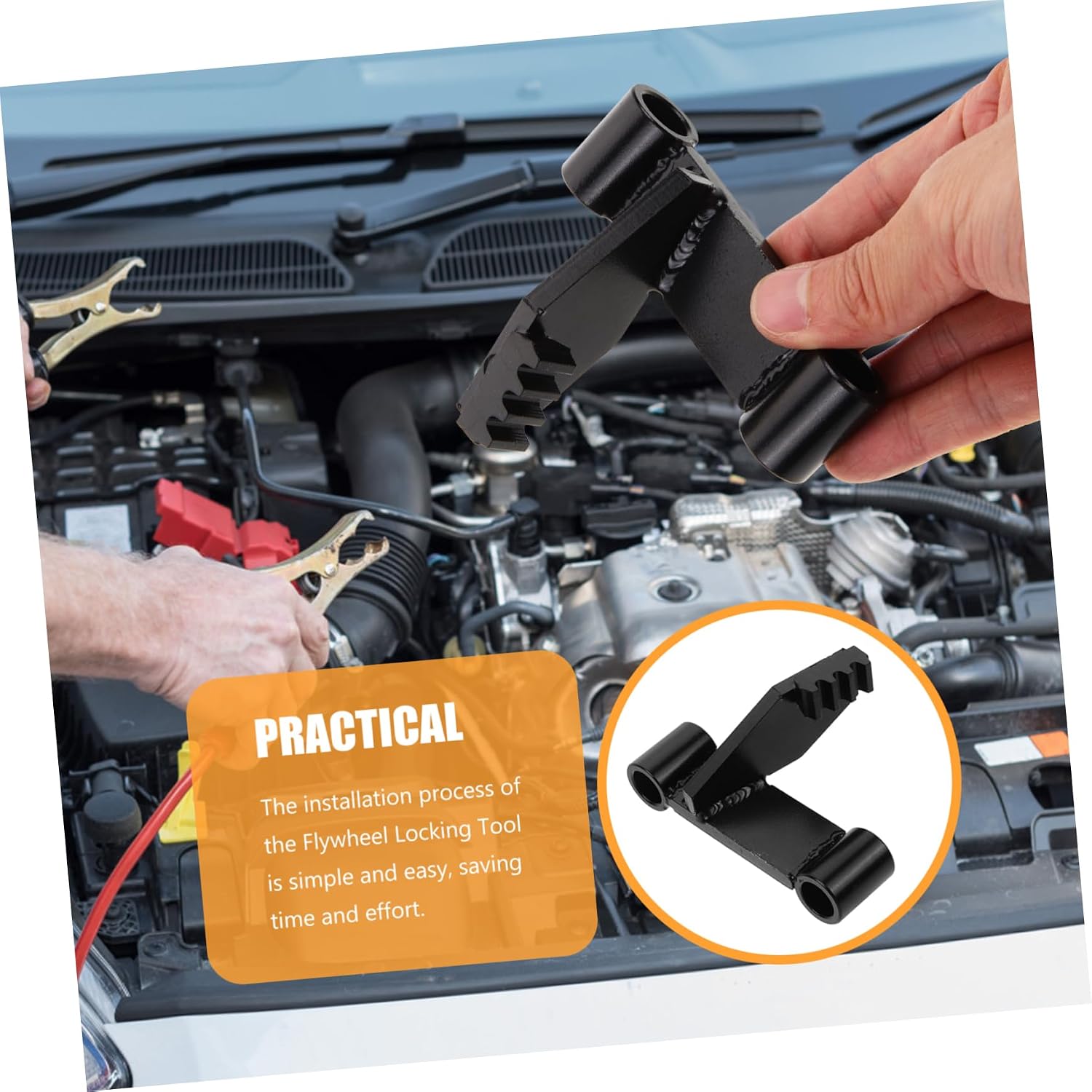 Flywheel Holding Tool for Engine Adjustable Flywheel Turner Locking Mechanism Compatible Car Models for Engine Maintenance