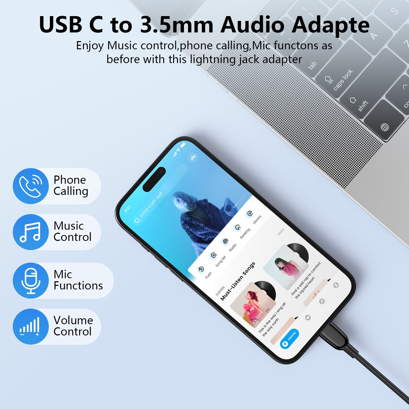 Adattatore da USB C a cuffie audio da 3,5 mm per Samsung Galaxy S25 Edge A56 A36 A26 A16 A55 A35 A25 S24 Ultra S23 S22 S21 A54 A14 A53, cavo adattatore da tipo C a AUX jack per iPhone 16e 16 16 16 5