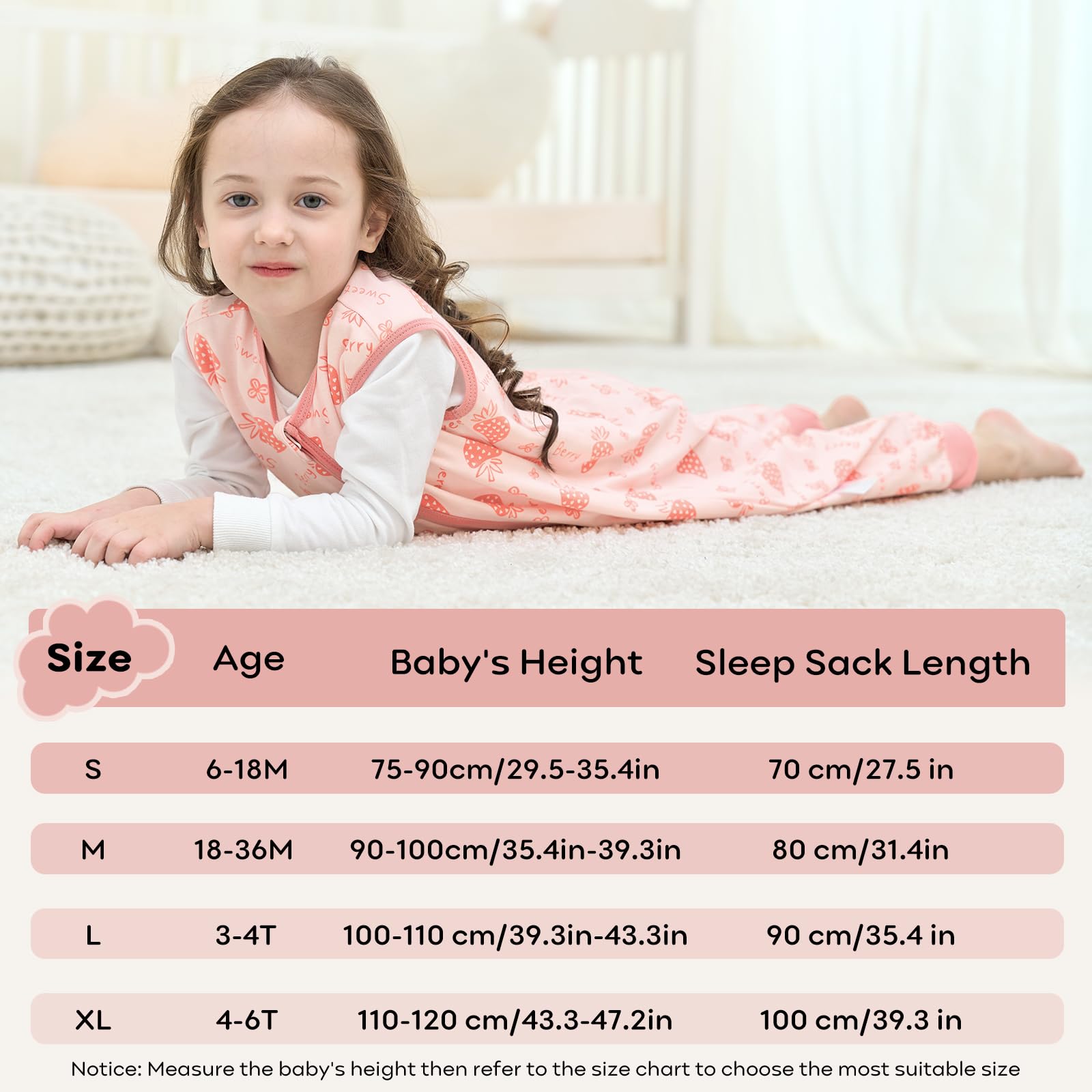 Unnivoll Gigoteuse à Pied 18-36 Mois, Gigoteuse Été Tog 0.5, 100% Coton, Turbulette pour Bébé Nouveau-né Garçons Filles