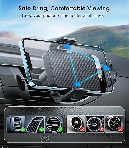 Miniatura 5 de Wireless Car Charger, MOKPR 15W Fast Charging Auto-Clamping Car Charger Phone Mount Air Vent Cell Phone Holder Compatible iPhone 16/15/14/13/13