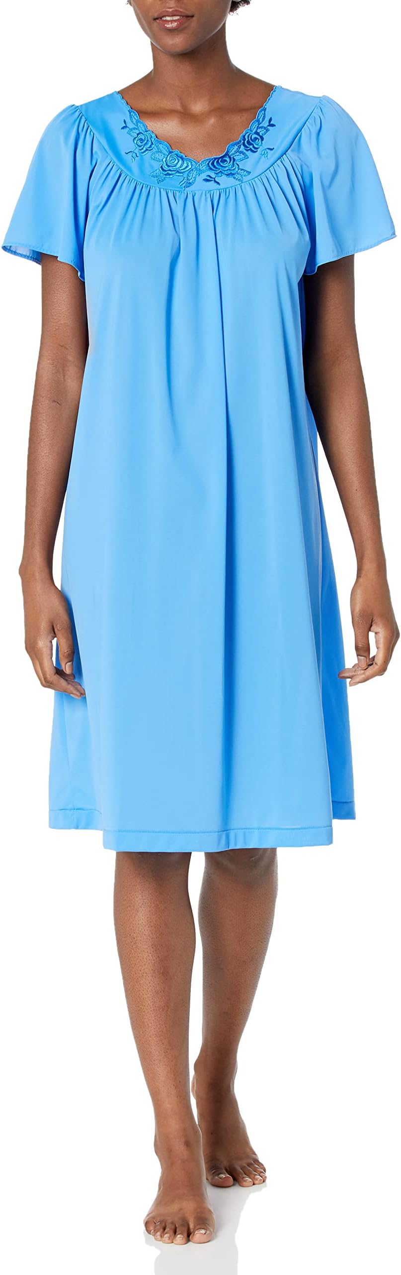 Women's Petals 40 Inch Short Flutter Sleeve Waltz Gown