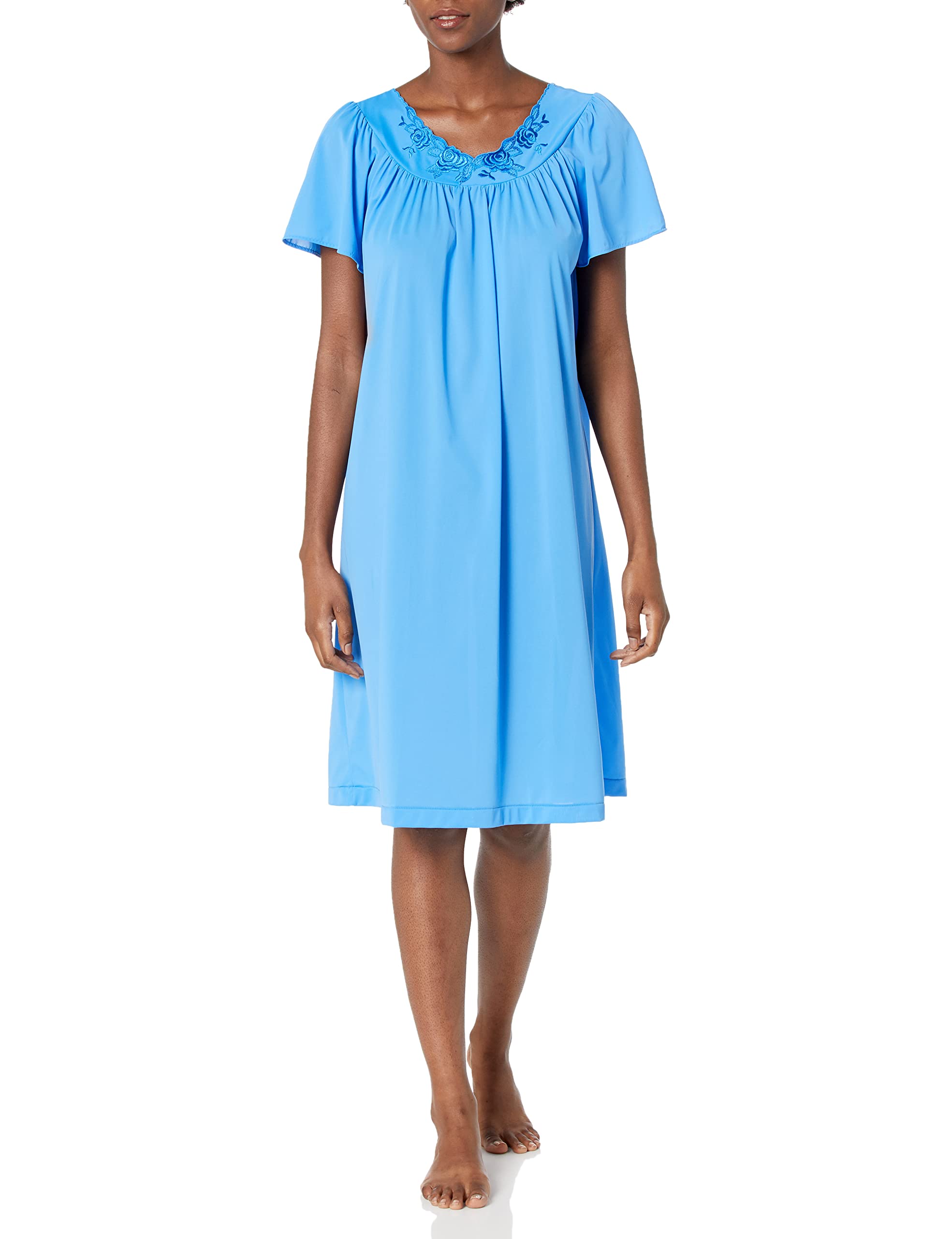 ShadowlinePlus Size Women's Petals 40 Inch Short Flutter Sleeve Waltz Gown