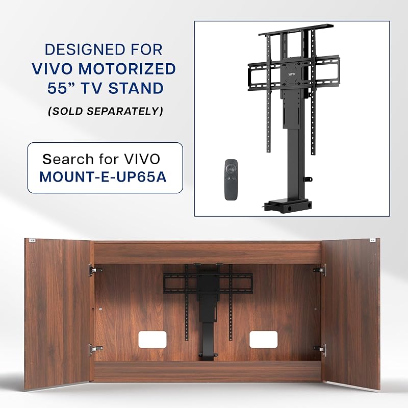 VIVO Walnut TV Cabinet Designed for MOUNT-E-UP65A, CASE-EUP65WN image 2