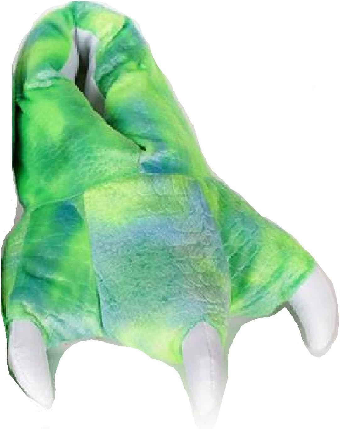 Wild Ones Furry Animal Claw Slippers for Toddlers, Kids and Adults (Large Womens 9 ½ to 12 and Mens 8 ½ to 14, Green Dino)