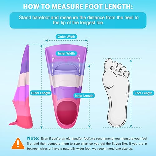 Miniatura 4 de Gintenco Aletas de natación para niños, aletas de entrenamiento de natación para natación, aletas de tamaño de viaje con bolsa de malla, aletas de