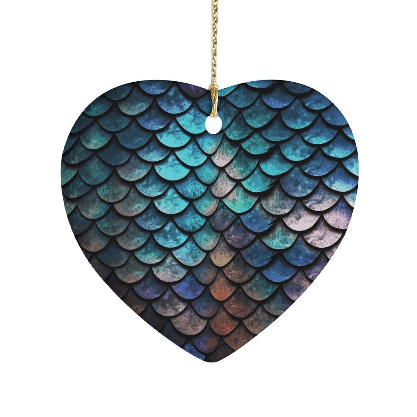 Fekiloot Style 3D Magical Dragon Scales Pattern Ceramic Ornament Home Decor Keepsake