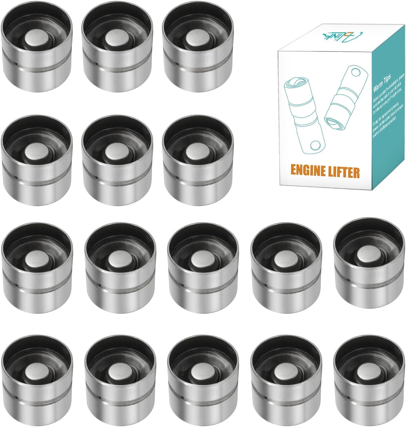 16 pcs 2223137100 Hydraulic Valve Lifter For Hyundai Accent 1.5L 1997, Accent 1.6L 2001-2011, For Kia Rio Rio5 1.6L 2006-2011 DOHC L4 16V, Replaces 22231-37100 LIF122 056-5181 617-0008