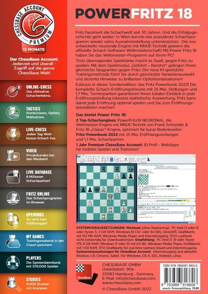 Power Fritz 18 - Das ganz große Schachprogramm mit kompletter Eröffnungstheorie: Schach-Software Weltmeister 2022 - Das ganz große PC-Schachprogramm mit kompletter Eröffnungstheorie