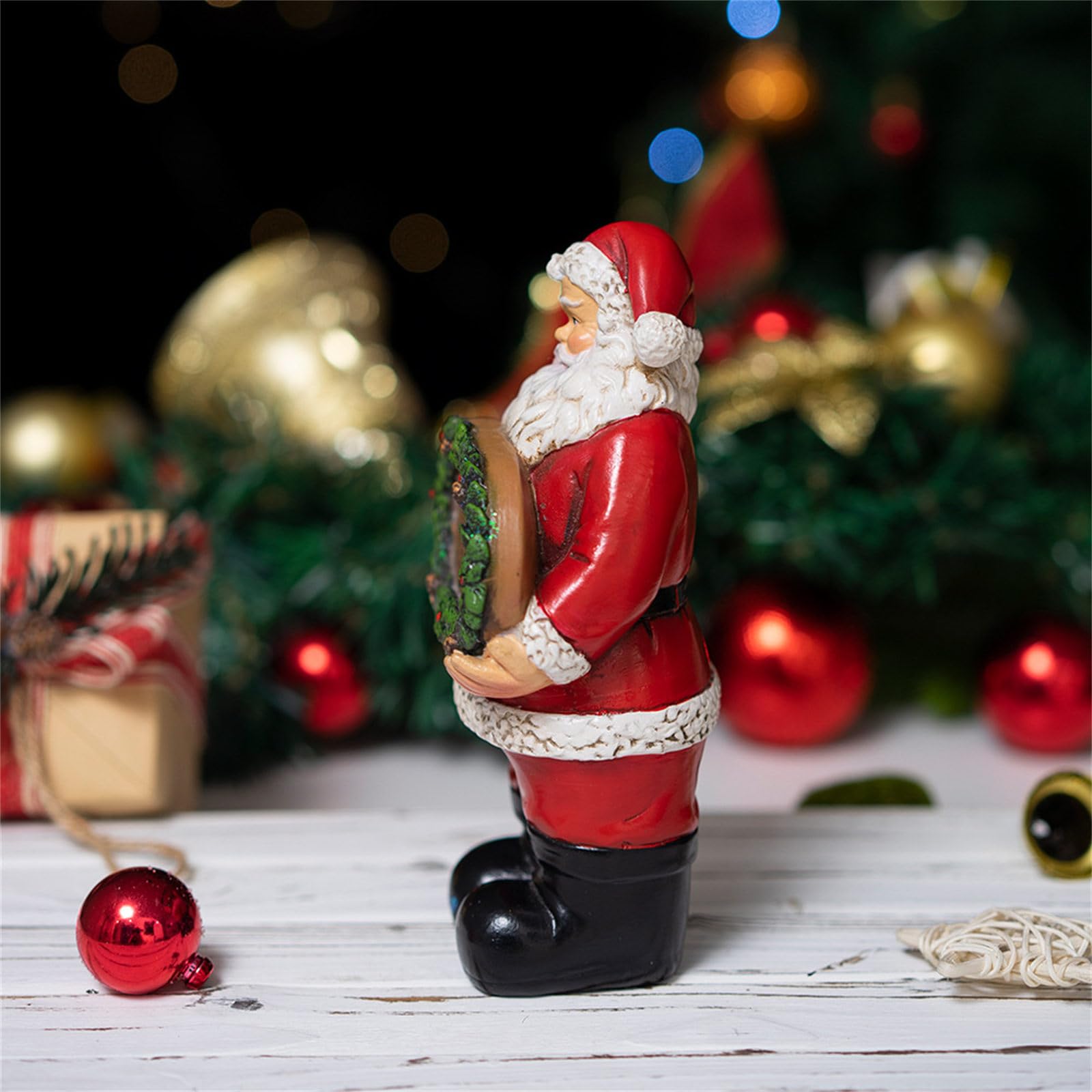 Decorazione natalizia in resina con Babbo Natale, decorazione natalizia per casa e ufficio