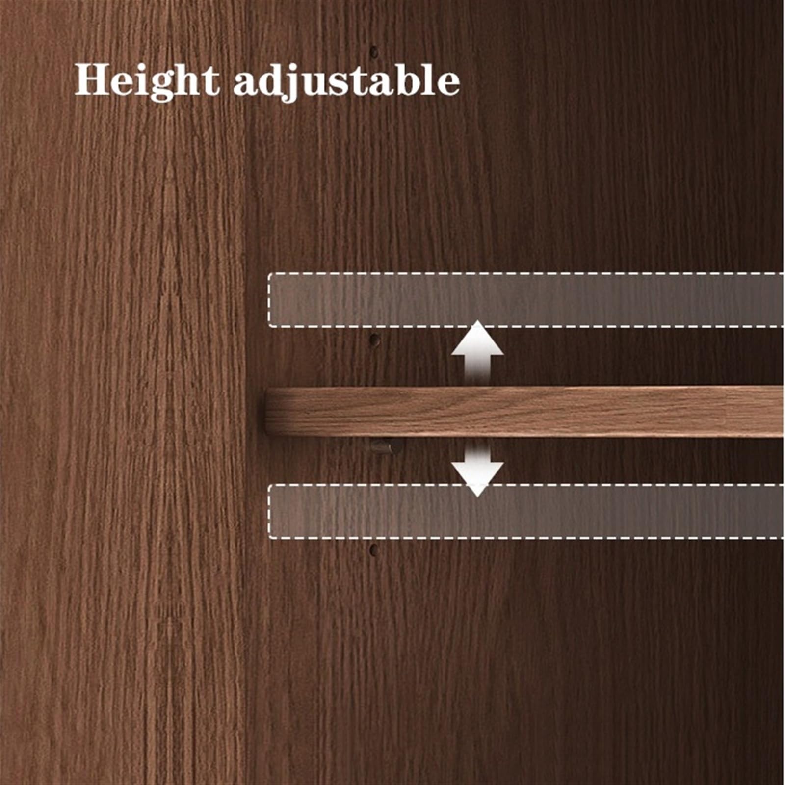 Armadio per Scarpe Organizzatore for scarpiera autoportante a 5 ripiani for ingresso, scarpiera in legno, scarpiera con 2 ante, ripiani regolabili Portascarpe(Bruin,80cm)