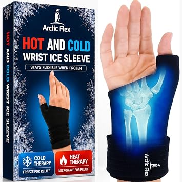 Arctic Flex Wrist & Thumb Ice Pack Wrap - Extra Strength Hot & Cold Therapy