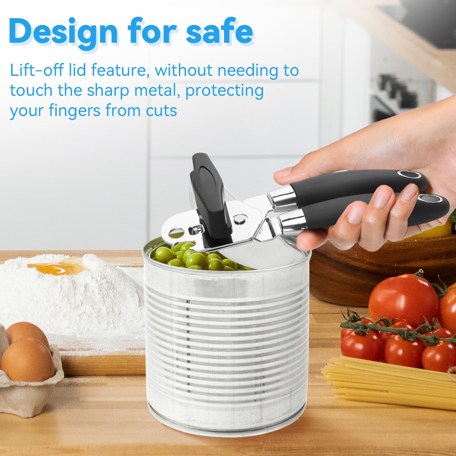 Tin Opener, Premium Stainless Steel Can Opener with Built-in Bottle Opener, Heavy-Duty, Rust-Resistant, Easy to Clean, Ergonomic Handle, Compact Design for Convenient Storage - Image 3