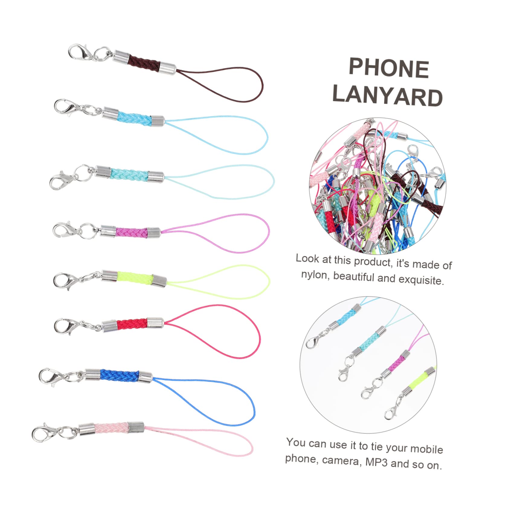 Gatuida 80 Pezzi Cordino Per Telefono Intrecciato Cellulari Fatti A Mano Cordino Per Cellulare Durevole Anti-Smarrimento Corda Per Appendere Decorazione Per Fotocamera Cordino Per