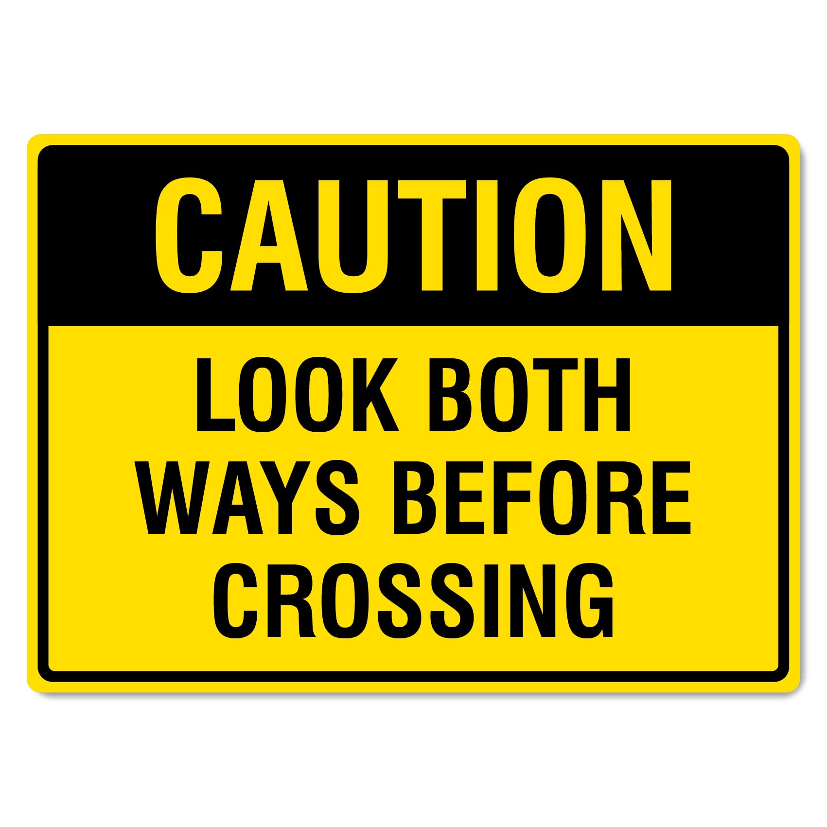 Anceky As Pic Caution Look Both Ways Before Crossing Sign Safety Signs Site Metal Tin Danger Warning Notice 8X12 Inch