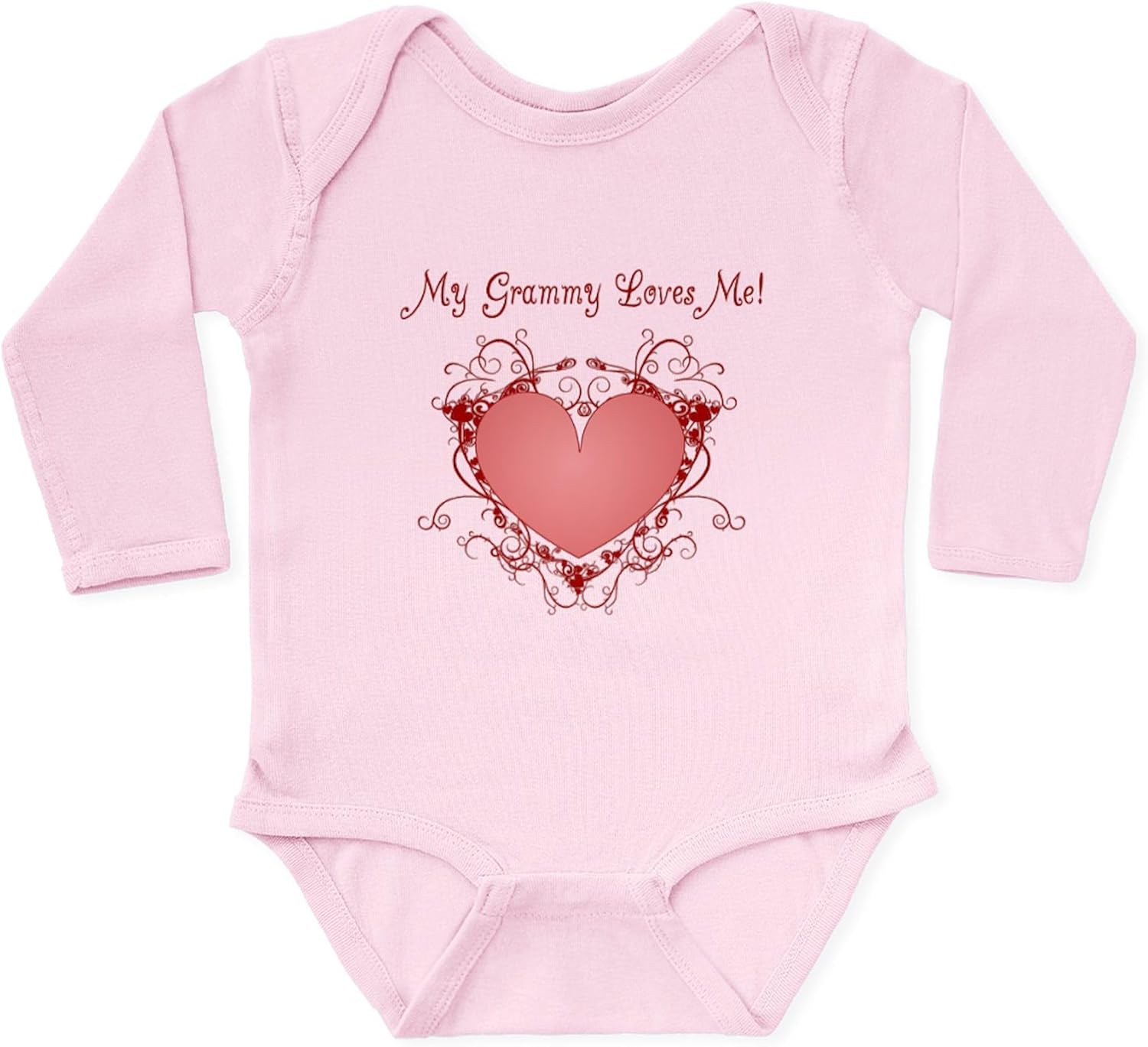 CafePress My Grammy Loves Me Heart Body Suit Cute Long Sleeve Infant Baby Bodysuit Romper