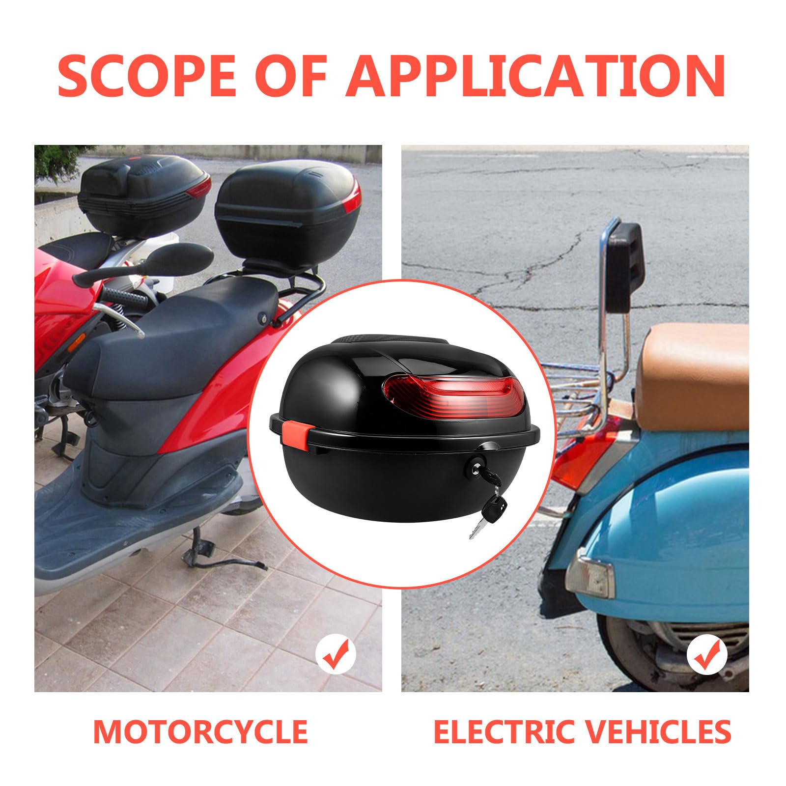 ABOOFAN Bauletto per Moto, Box Posteriore Pp con Schienale