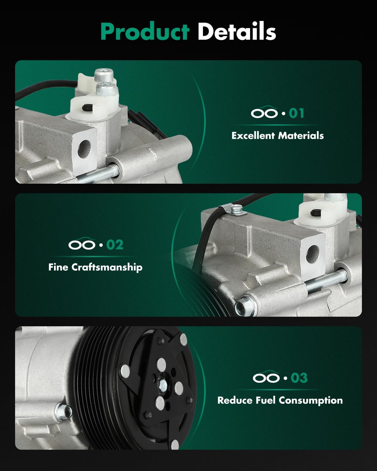 SCITOO AC Compressor for Ford E-150 Club Wagon 4.6L 5.4L 2005, Fast Cooling Air Conditioner Compressor for Ford E-150 Econoline 5.4L 2007-2008 CO11113C