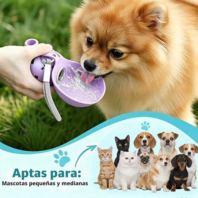 Foto 6 de 8 de Bebedero Perro Portatil, Botella Agua Perro De 285 Ml, Botella De Agua para Perros A Prueba De Fugas