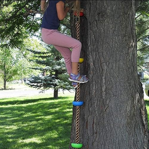Miniatura 7 de Colorida cuerda de escalada y cuerda de escalera para niños, patio trasero, patio interior, casa de árbol, juego de columpios