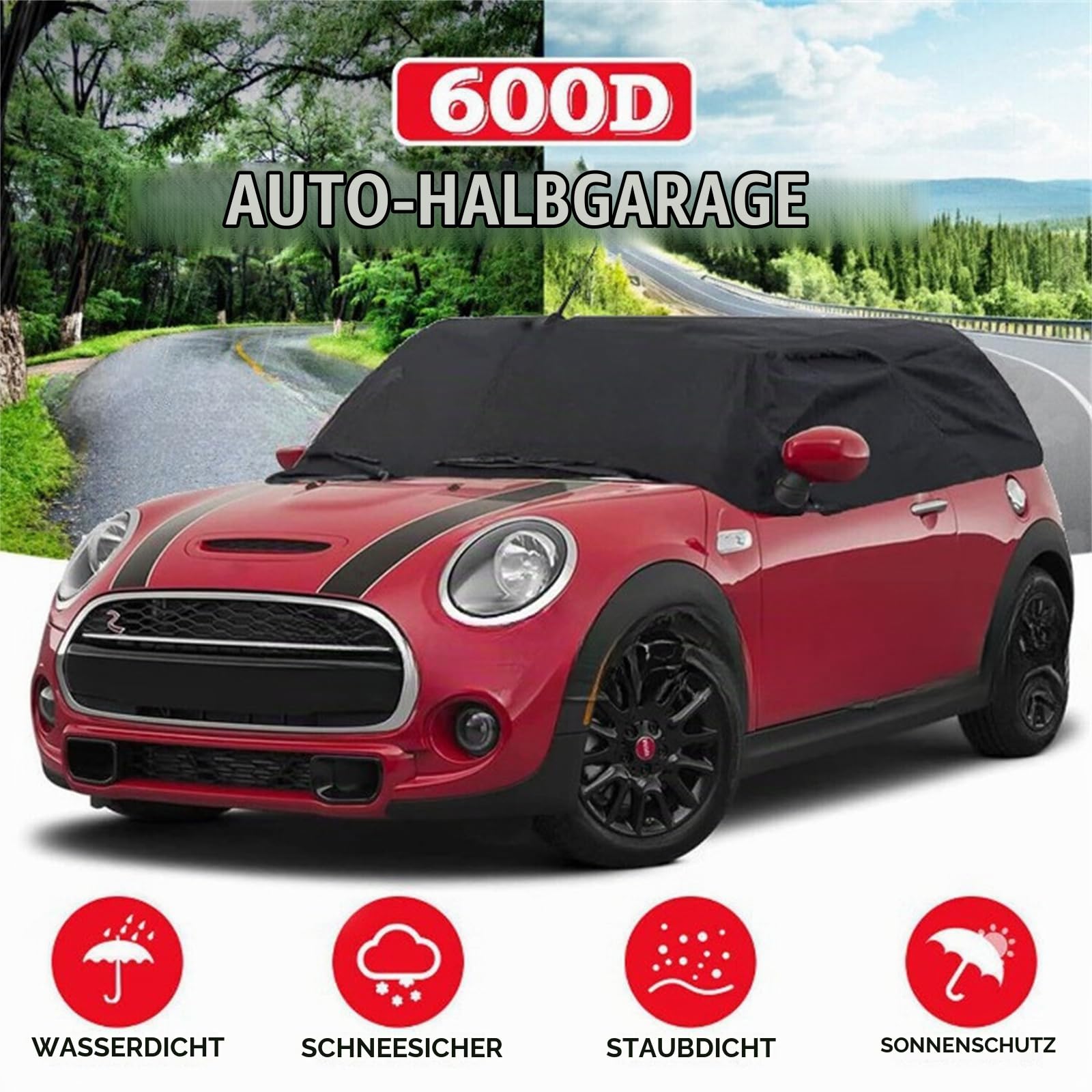 Autoabdeckung Wasserdicht Ersatz für BMW Mini Cabrio R52 R57 F57 2005-2024, Auto Abdeckplane Autoabdeckung Outdoor Halbgarage für Auto UV Beständige Autoplane Regen Sonne Staub Schutz Autohülle