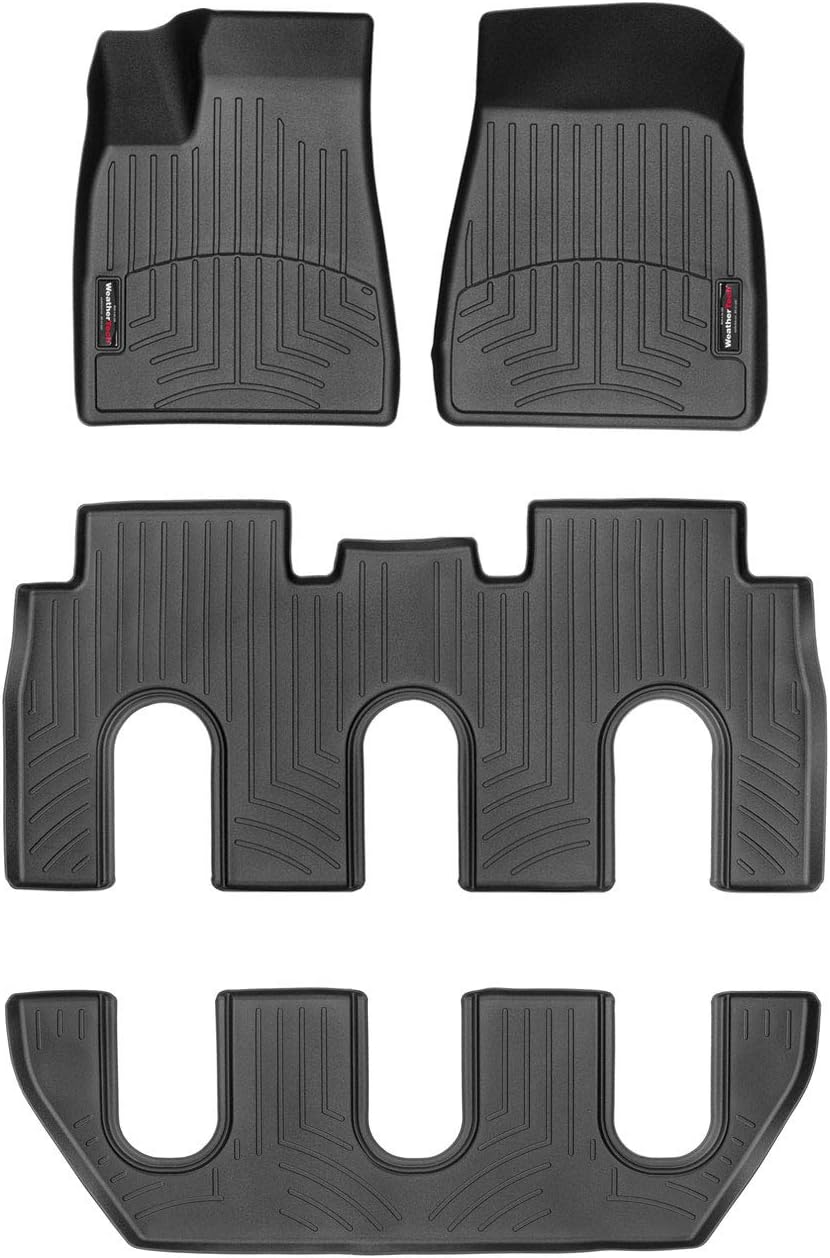 Custom Fit FloorLiners for Tesla Model X, Model X, Full Set (44869-1-2-5), Black