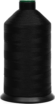 Extra Strong Bonded Nylon Thread #92 Tex90 16 OZ, 4200yds, Versatile Stitching Solution for Leather, Upholstery, Canvas Repair and More Black