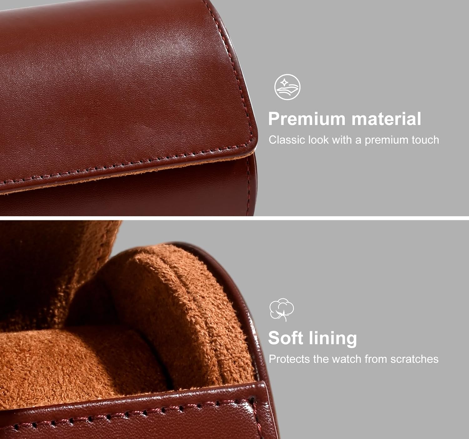 Watch Travel Case Hold 3 PCS Watches Travel Watch Case for Wristwatches & Smart Watches and Watch Travel Case for Men
